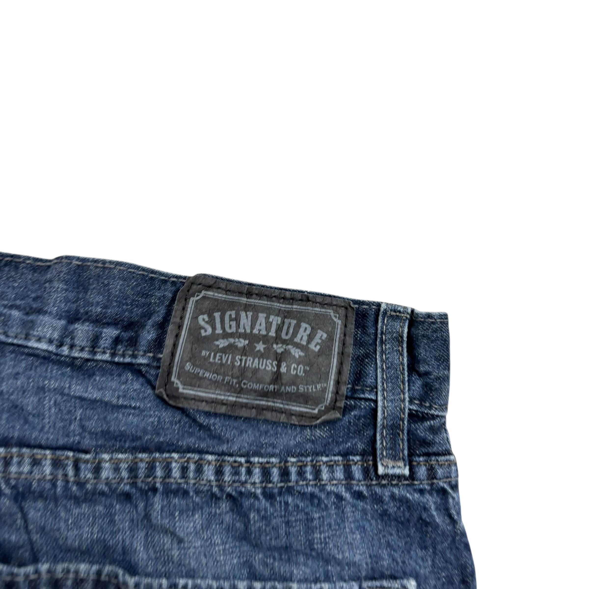 Levis Signature Jeans W36 L31 Mens Dark Blue Regular Tapered Fit Vintage (E)