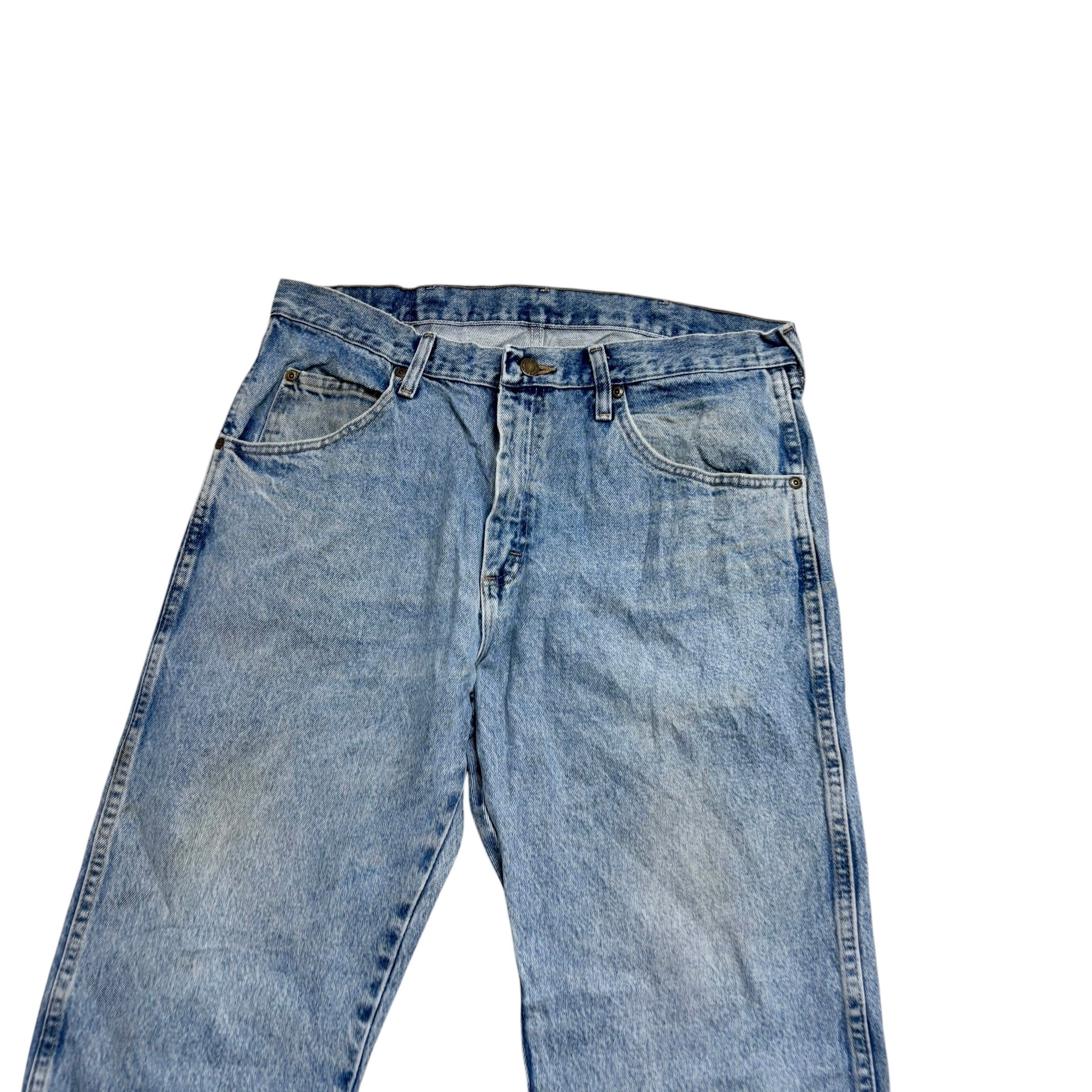Wrangler Jeans W35 L30 Mens Light Blue Regular Straight Fit Denim (F)