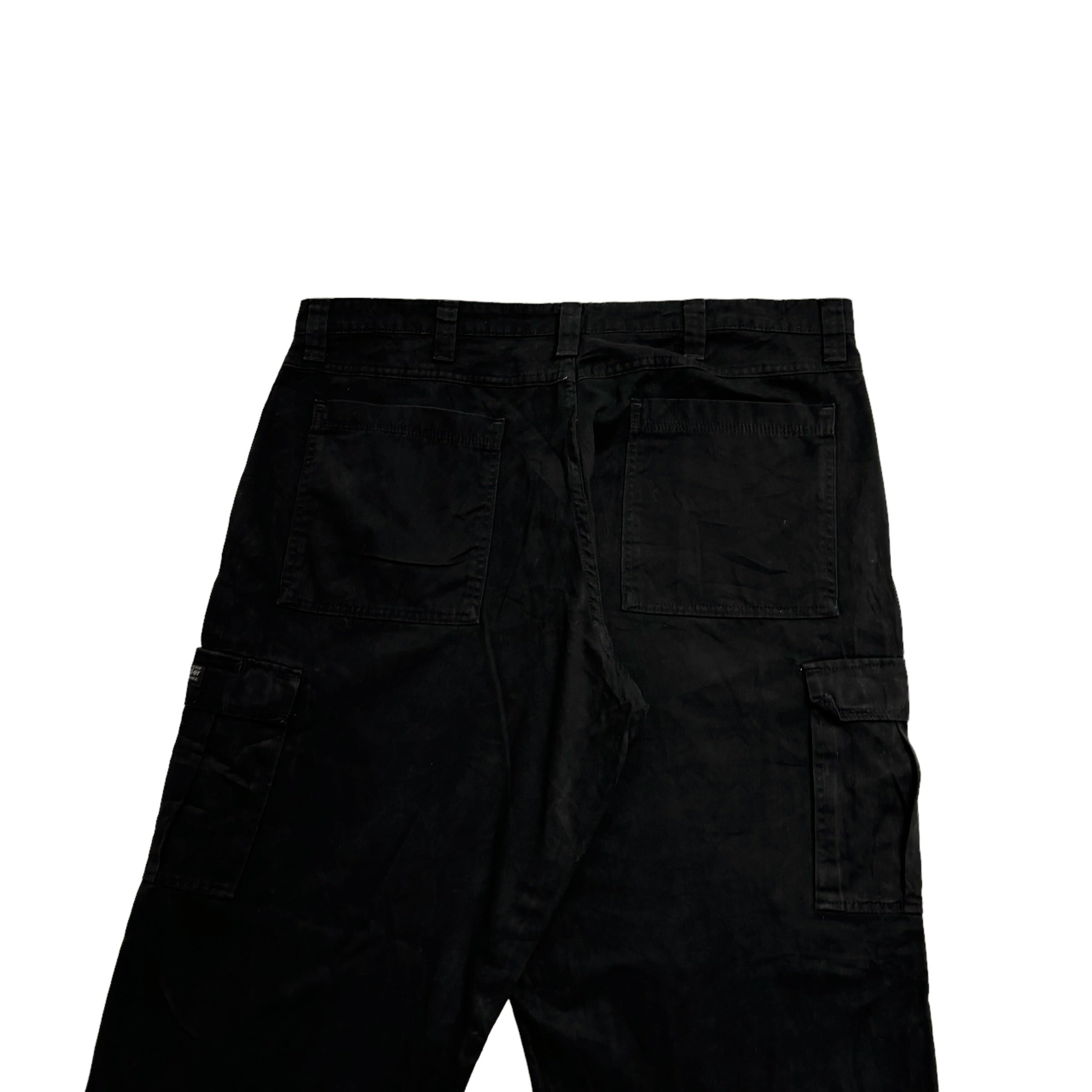 Wrangler Cargo Trousers W40 L30 Mens Black Baggy Relaxed Fit Cotton Pants