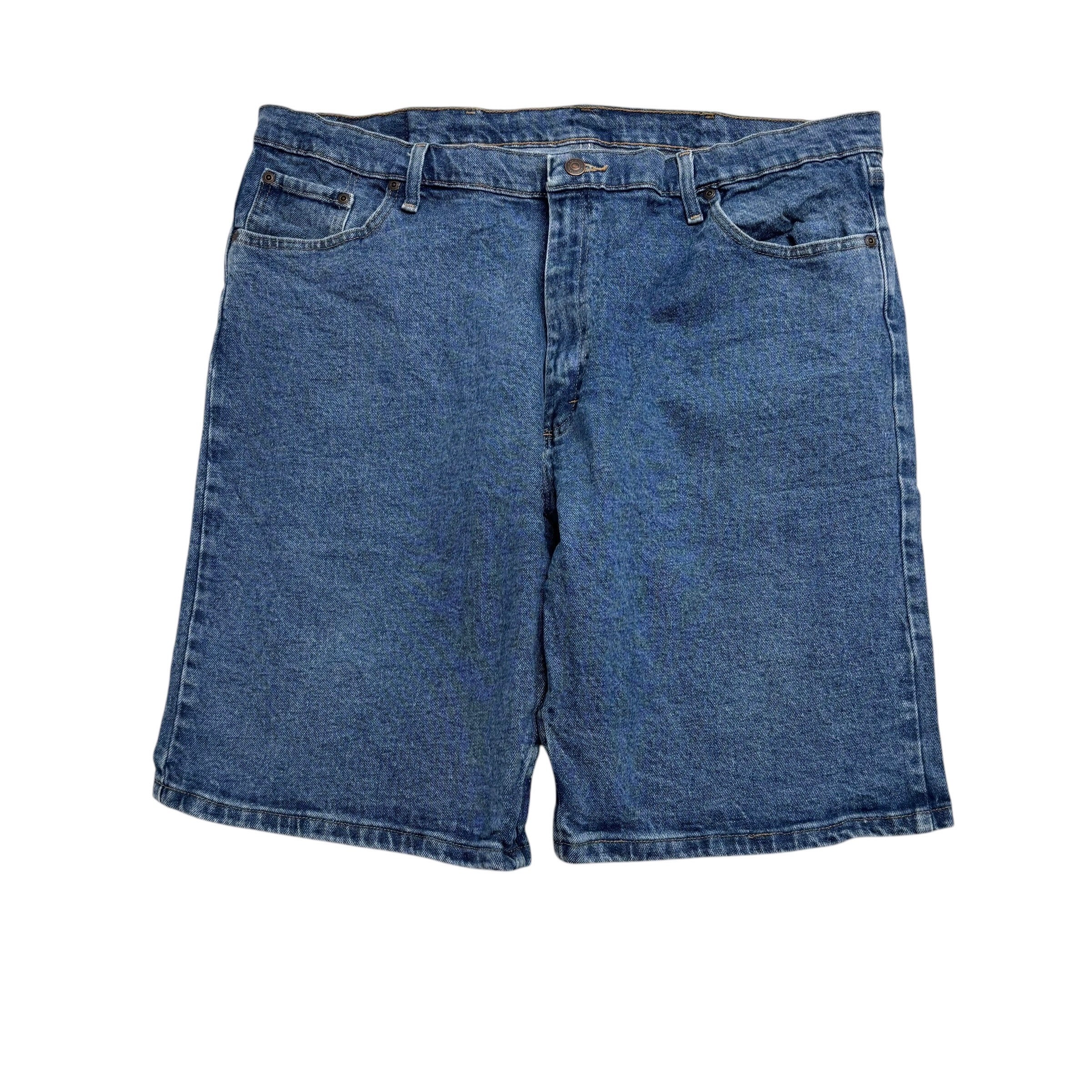 Wrangler Jorts W42 Mens Denim Shorts Mid Blue Regular Fit Stretch (E)
