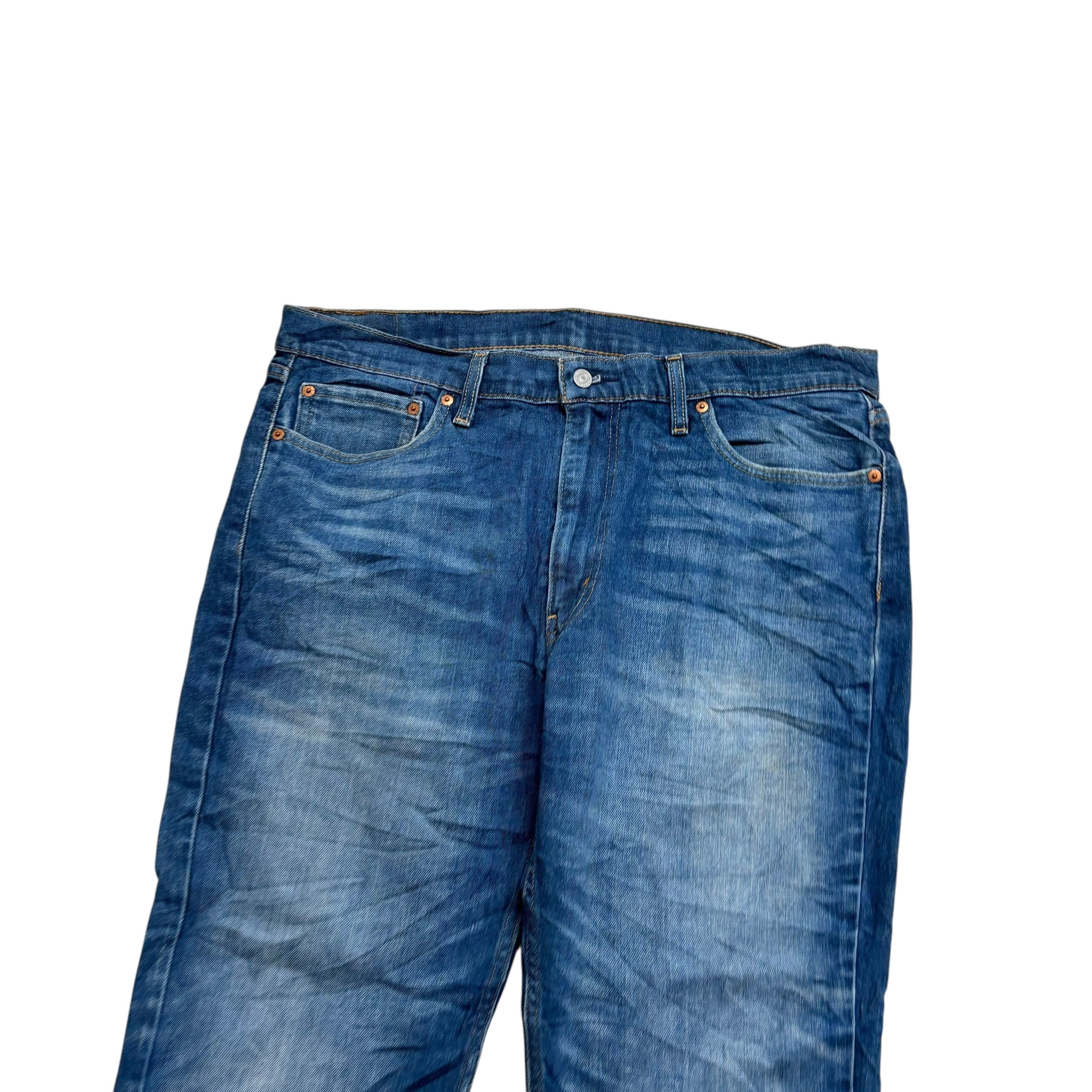 Levis 514 Jeans W38 L30 Mens Dark Blue Regular Straight Fit Stretch Denim