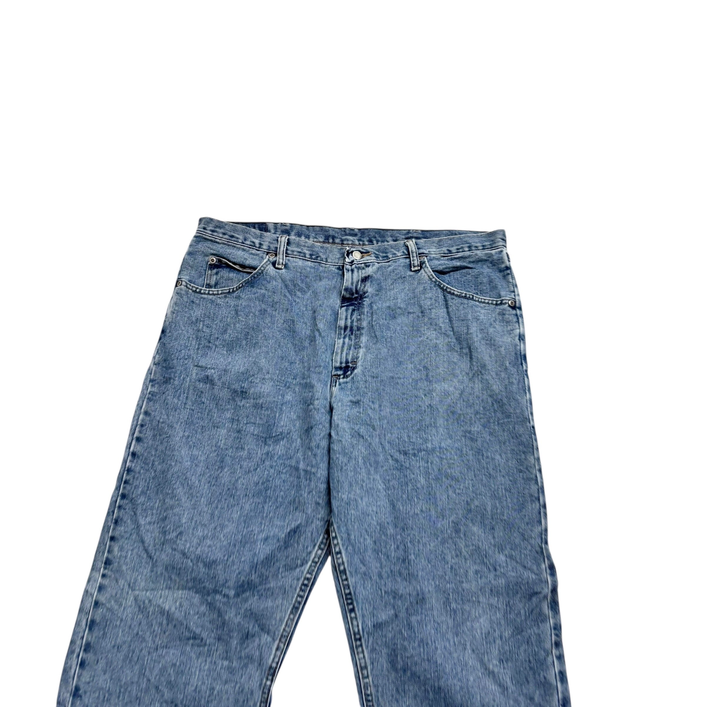 Wrangler Jeans W40 L32 Mens Light Blue Relaxed Straight Fit Vintage Denim (E)