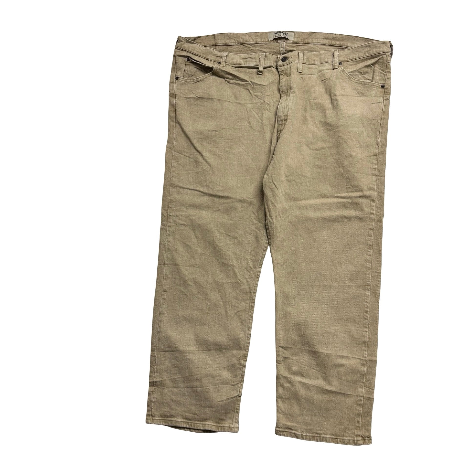 Wrangler Jeans W50 L30 Mens Beige Relaxed Straight Fit Stretch Denim (E)