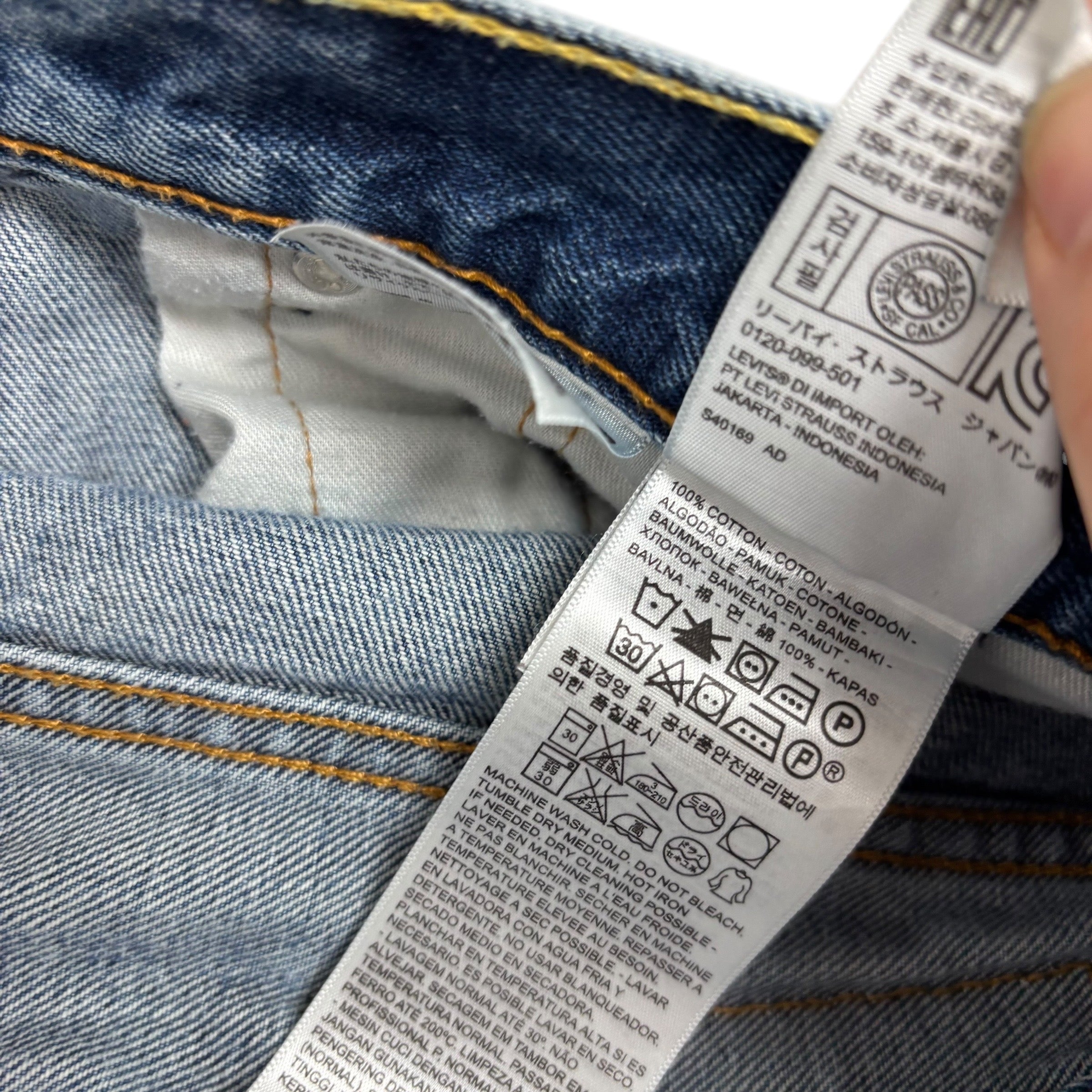 Levis 550 Jeans W38 L34 Mens Mid Blue Baggy Relaxed Straight Fit Denim (F)
