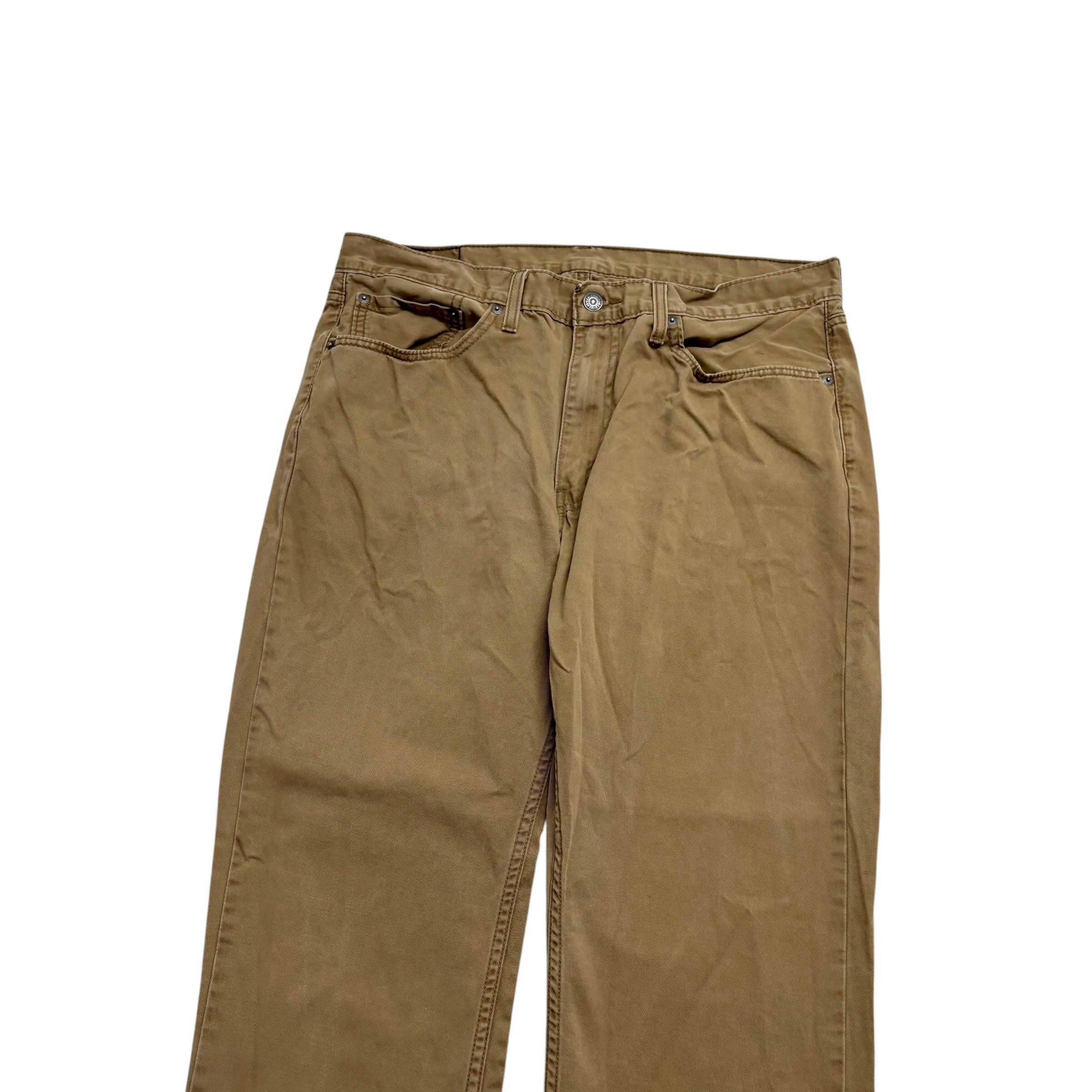 Levis 514 Trousers W36 L32 Mens Tan Regular Straight Fit Pants (E)