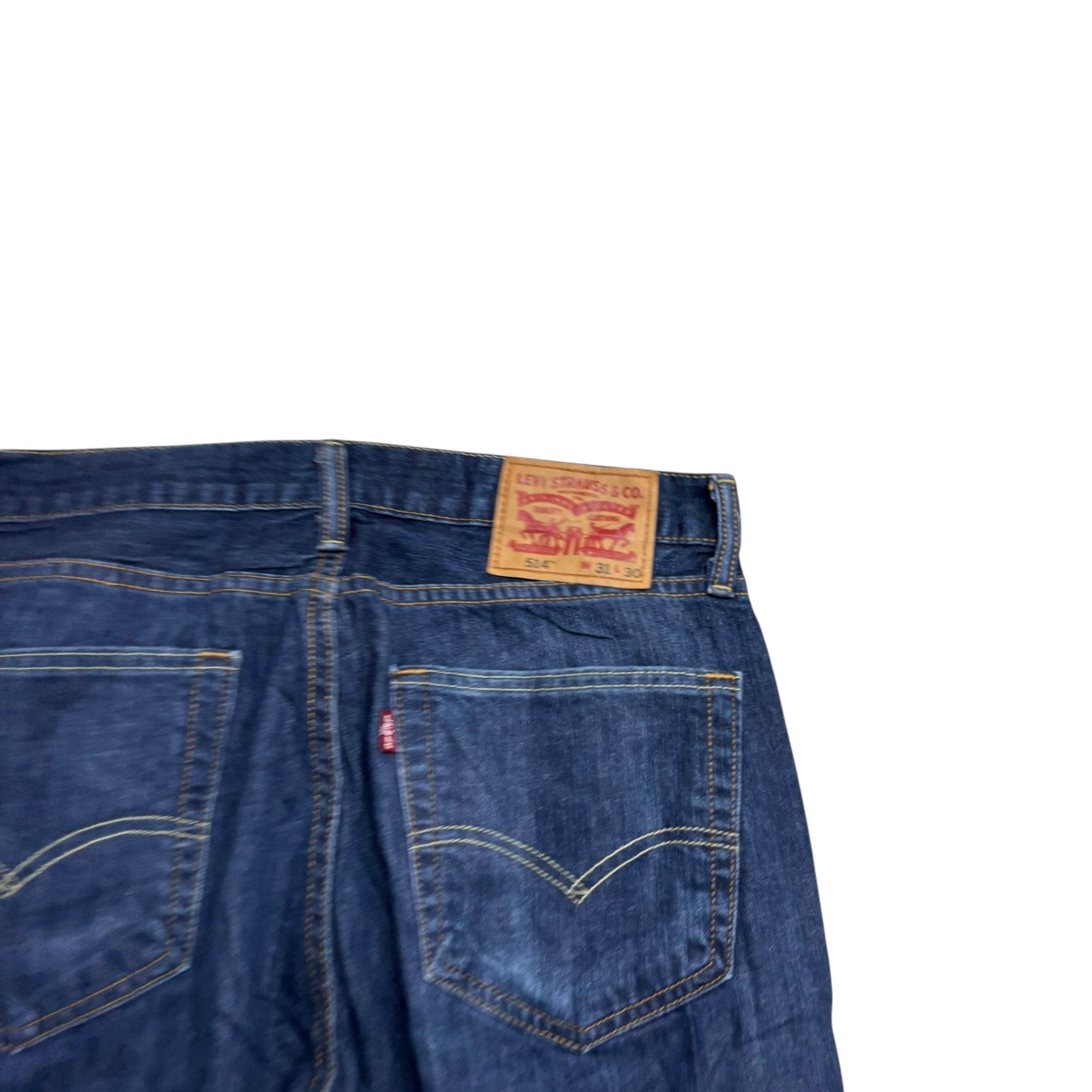 Levis 514 Jeans W31 L30 Mens Dark Blue Regular Straight Fit Denim (E)