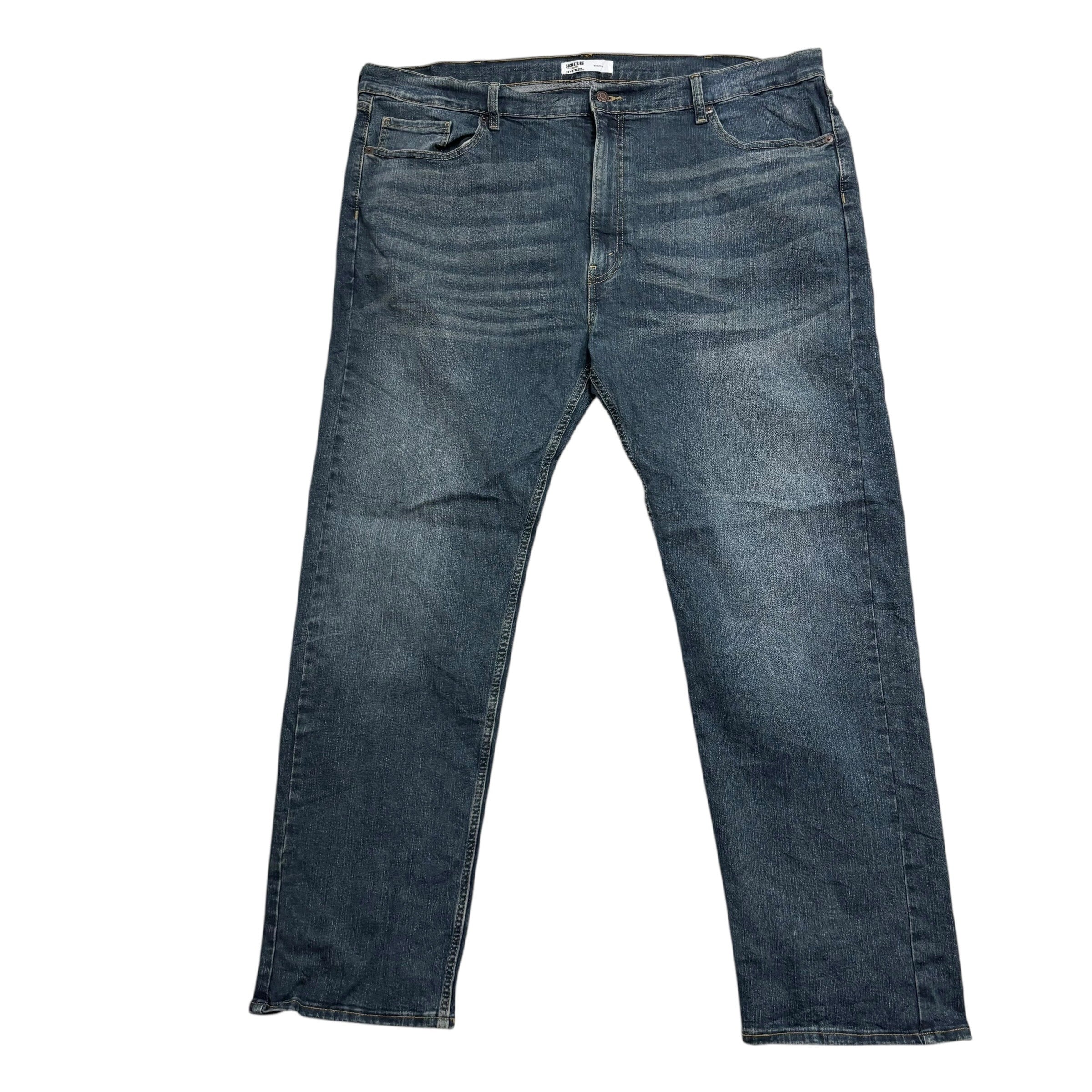 Levis Signature Jeans W46 L32 Mens Dark Blue Regular Straight Stretch Denim (E)
