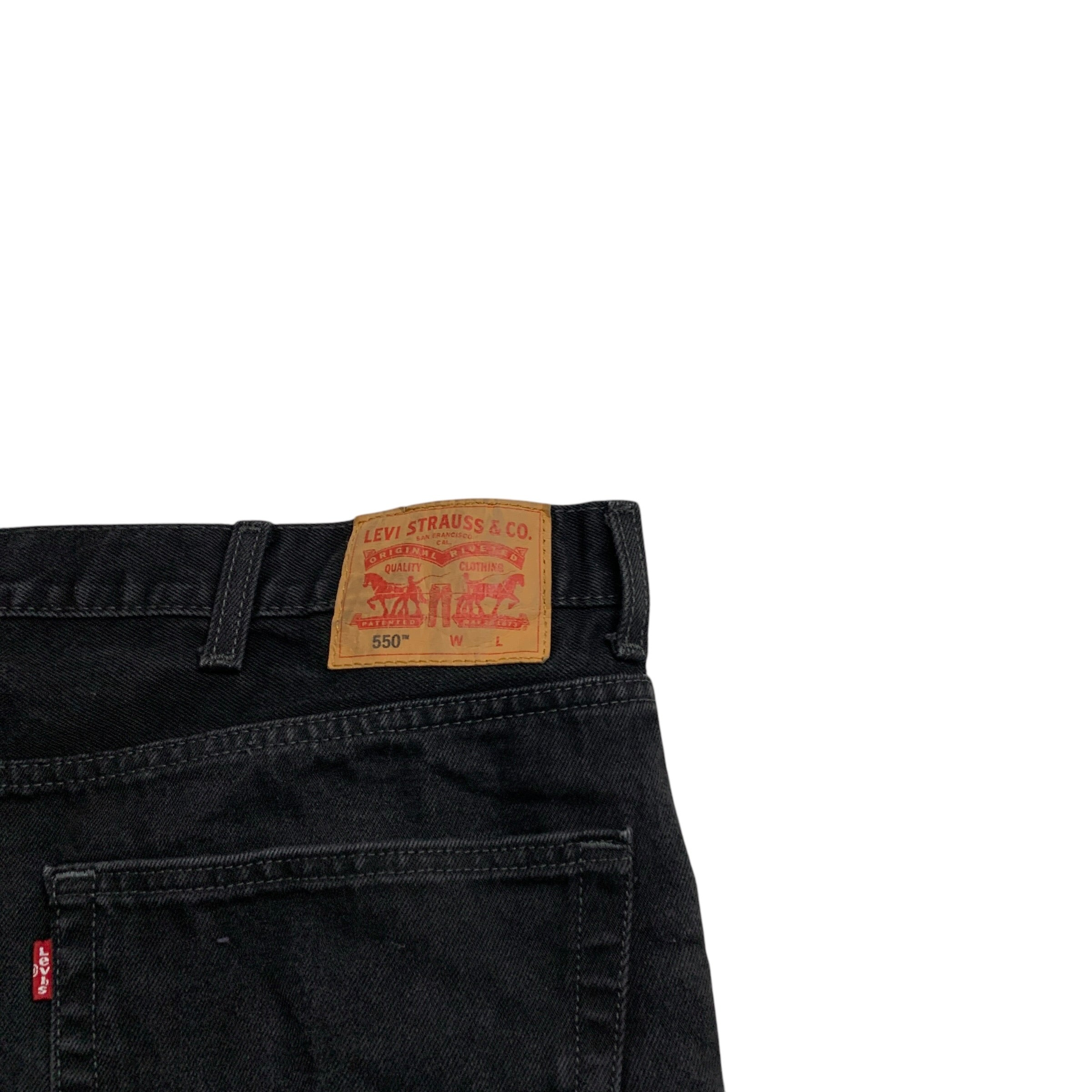 Levis 550 Jeans W48 L29 Mens Black Baggy Relaxed Straight Fit Denim