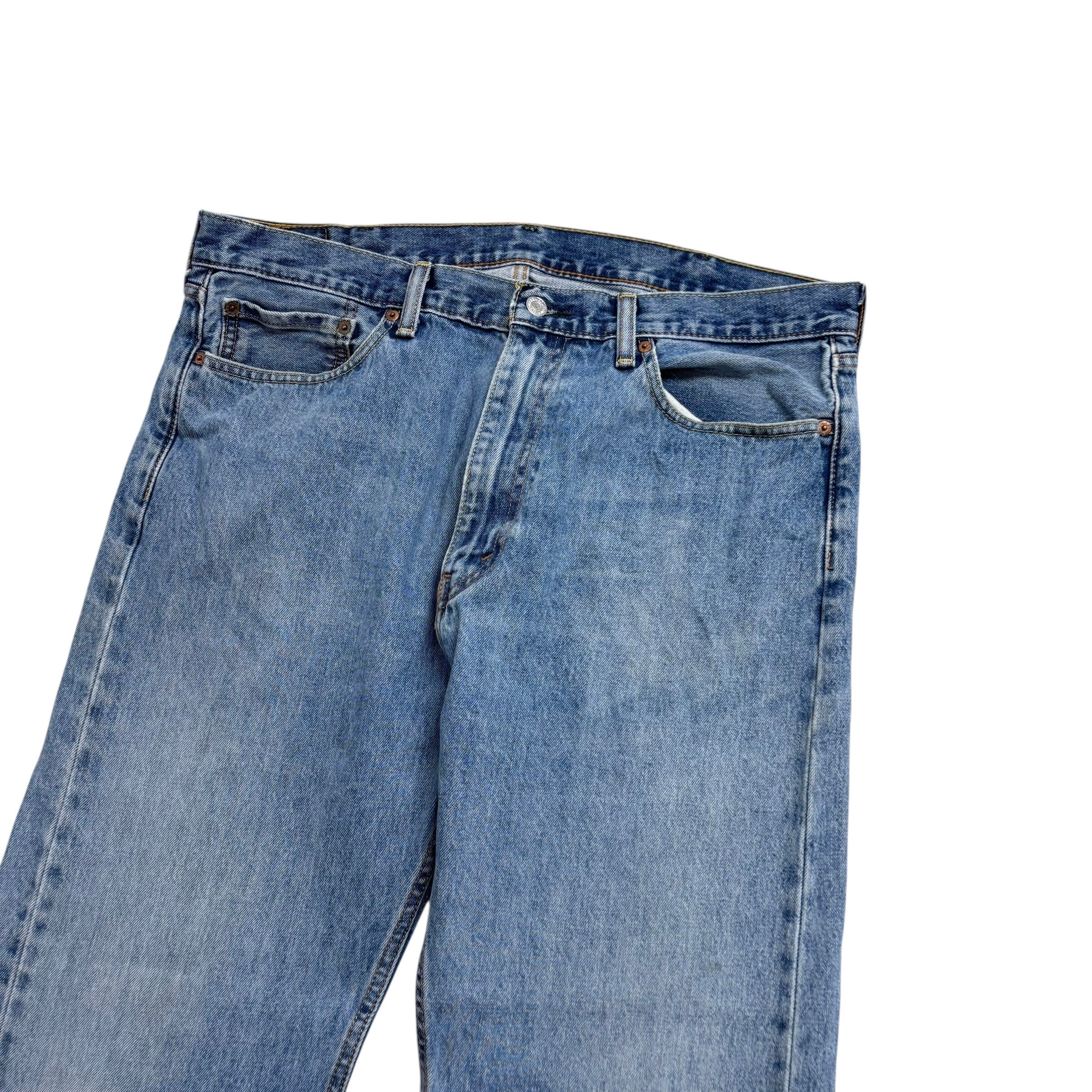 Levis 505 Jeans W38 L30 Mens Mid Blue Regular Straight Fit Denim