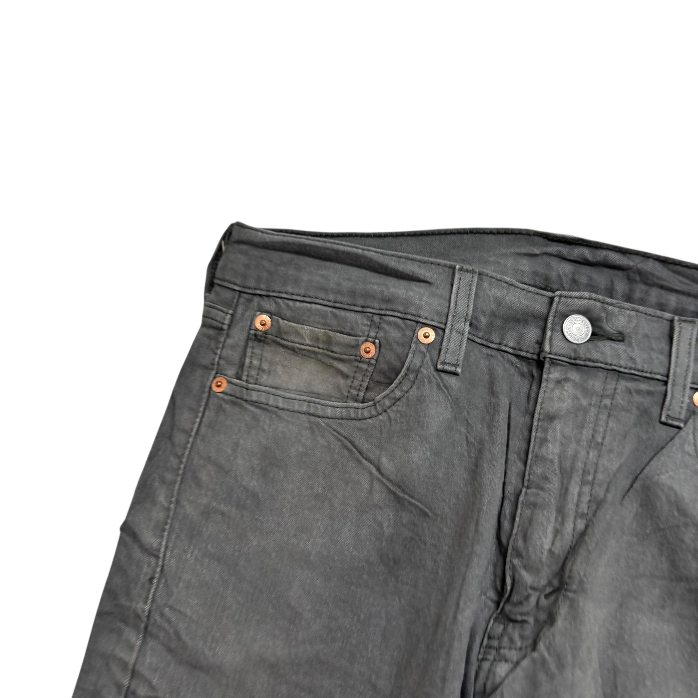 Levis 505 Jeans W32 L30 Mens Olive Green Regular Straight Fit Stretch Denim