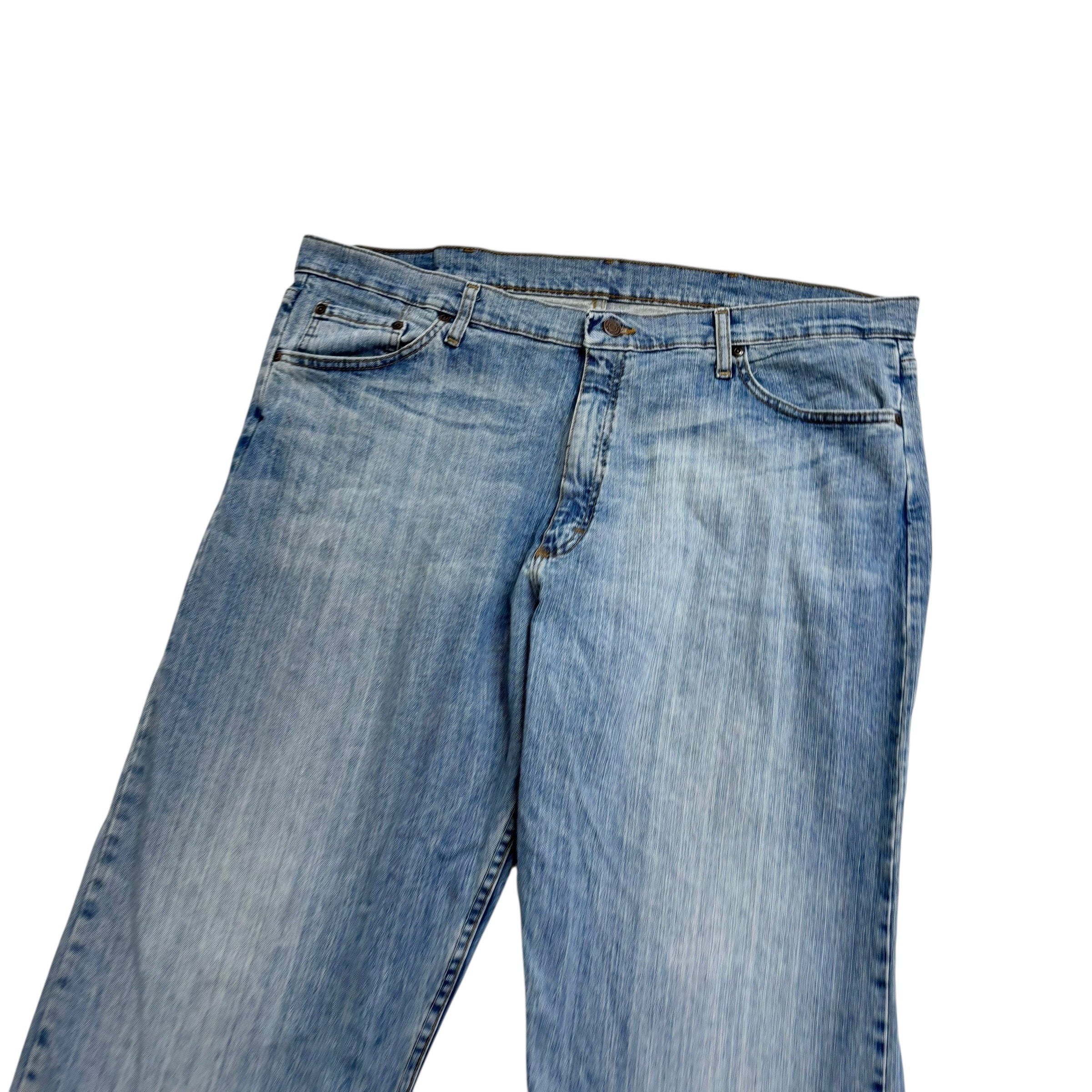 Wrangler Jeans W40 L30 Mens Light Blue Relaxed Straight Fit Stretch Denim