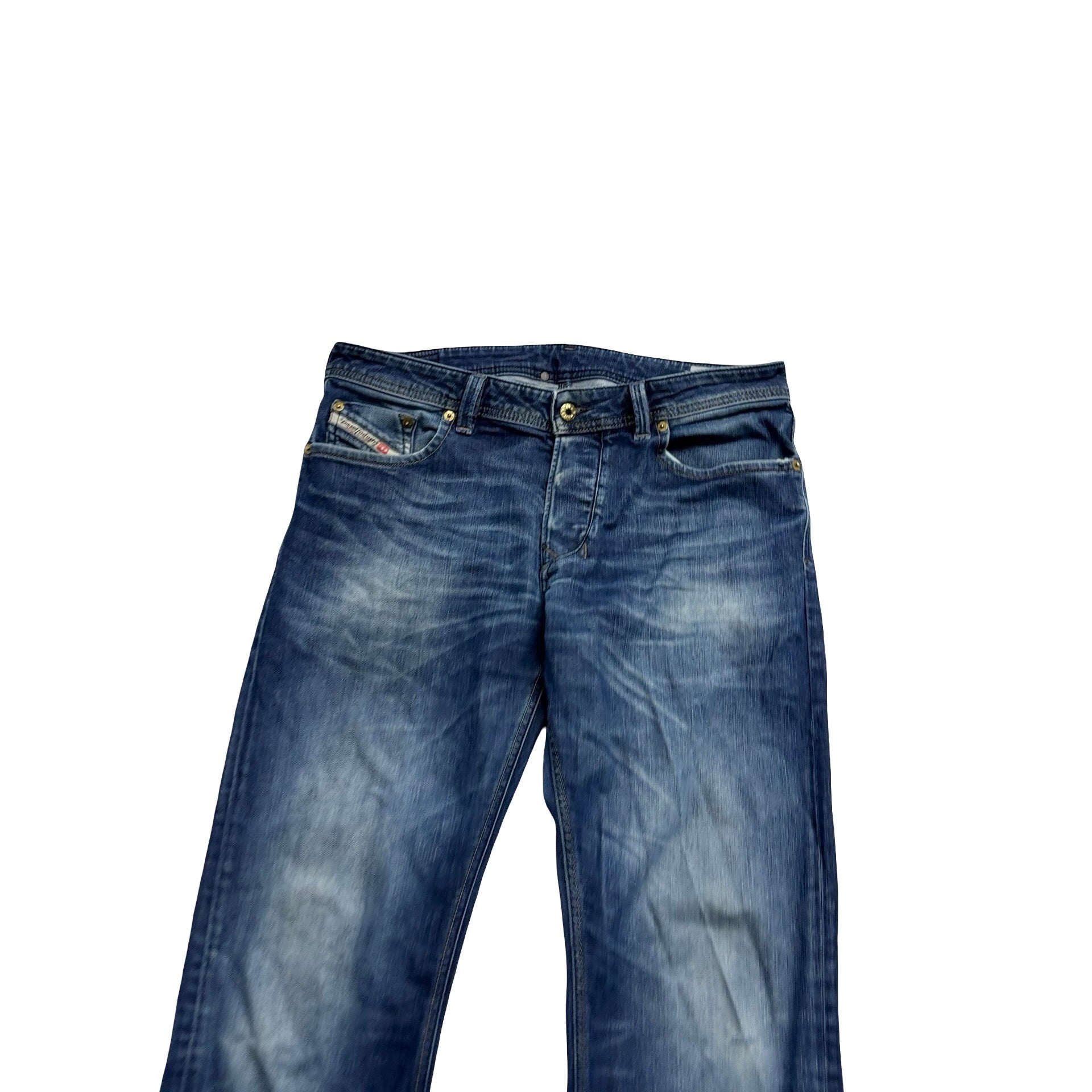 Diesel Larkee Jeans W34 L34 Mens Navy Blue Regular Straight Fit Stretch (F)