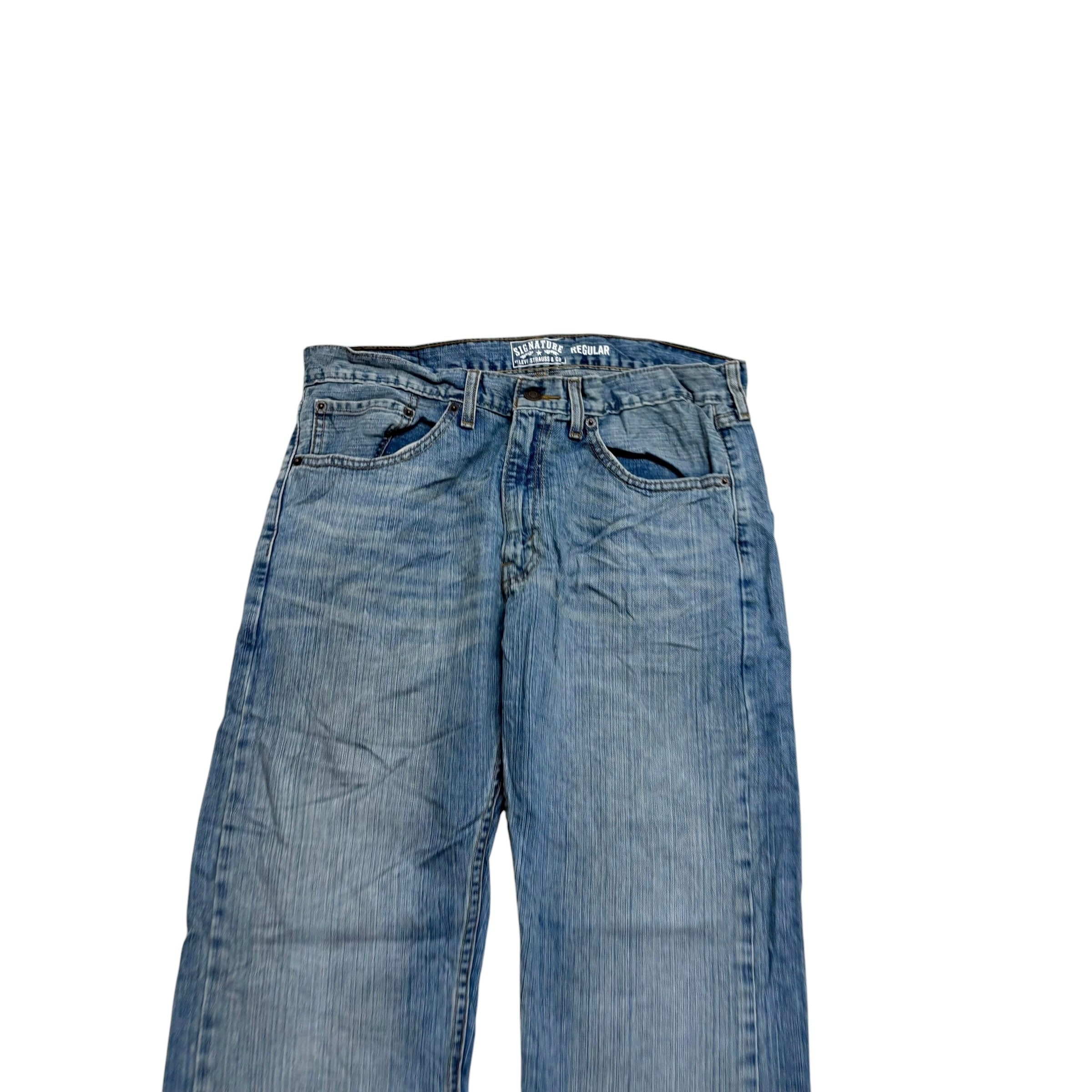 Levis Signature Jeans W34 L30 Mens Light Blue Regular Straight Fit Vintage (E)