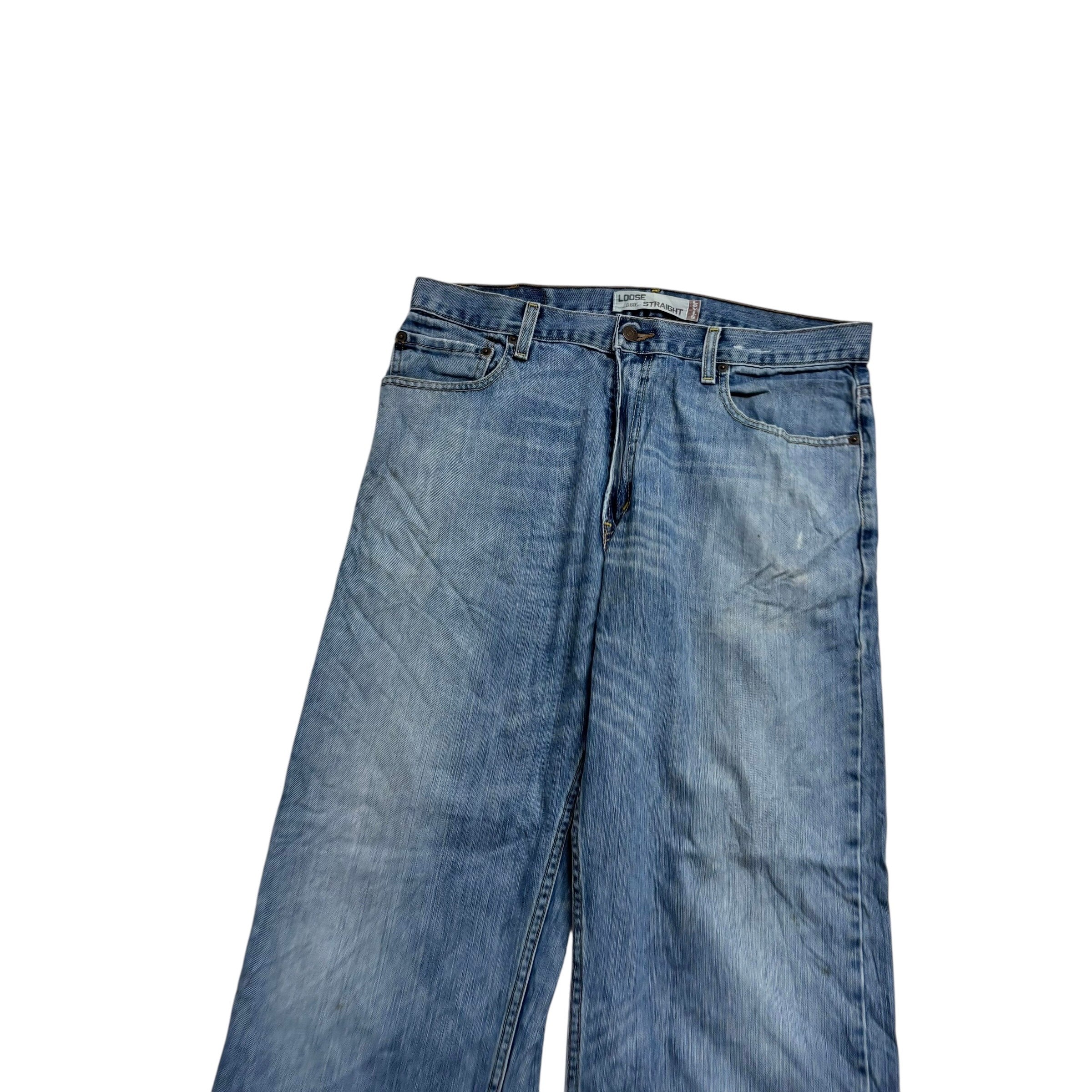 Levis 569 Jeans W34 L30 Mens Mid Blue Baggy Relaxed Straight Vintage Denim (F)