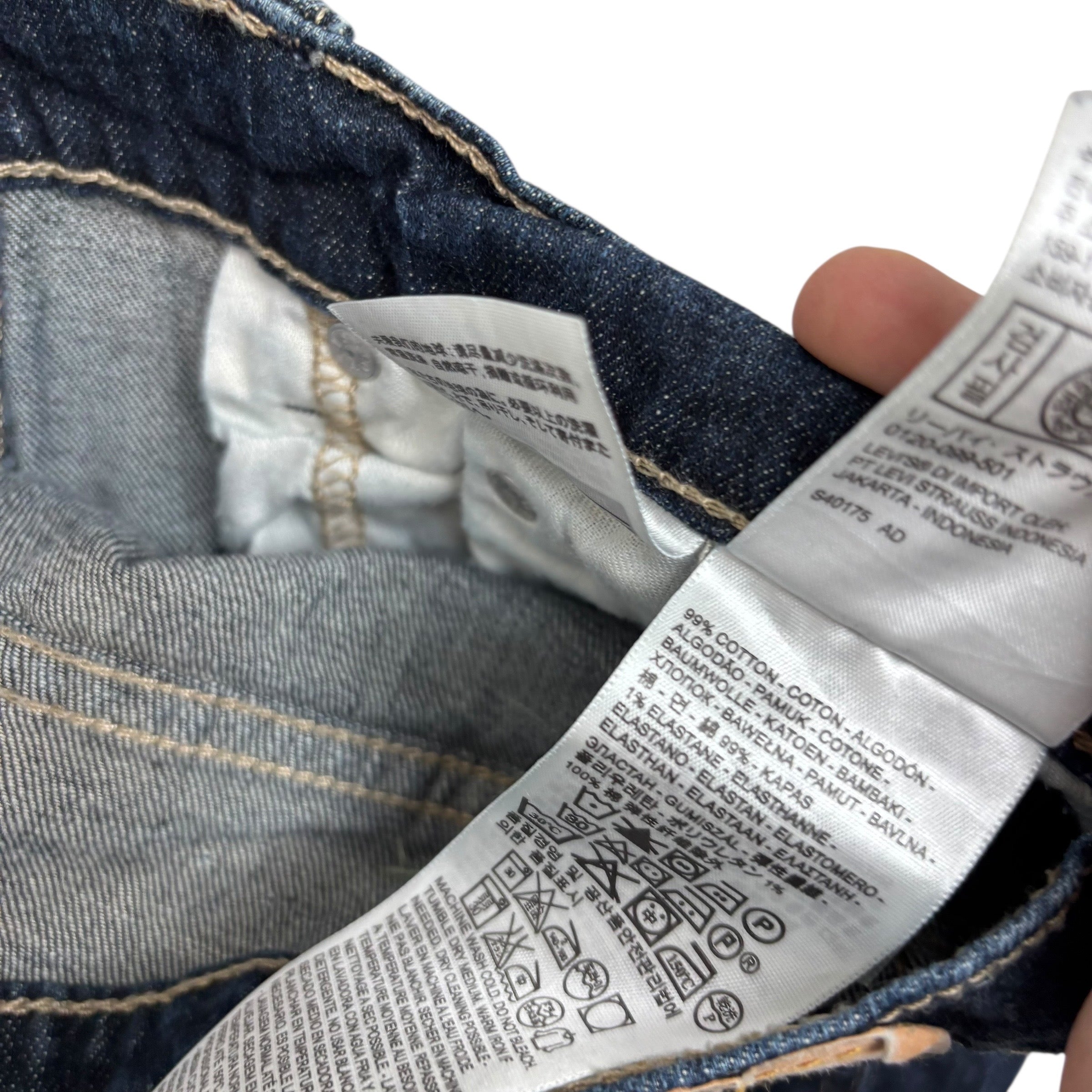 Levis 511 Jeans W33 L29 Mens Dark Blue Slim Fit Stretch Denim (F)