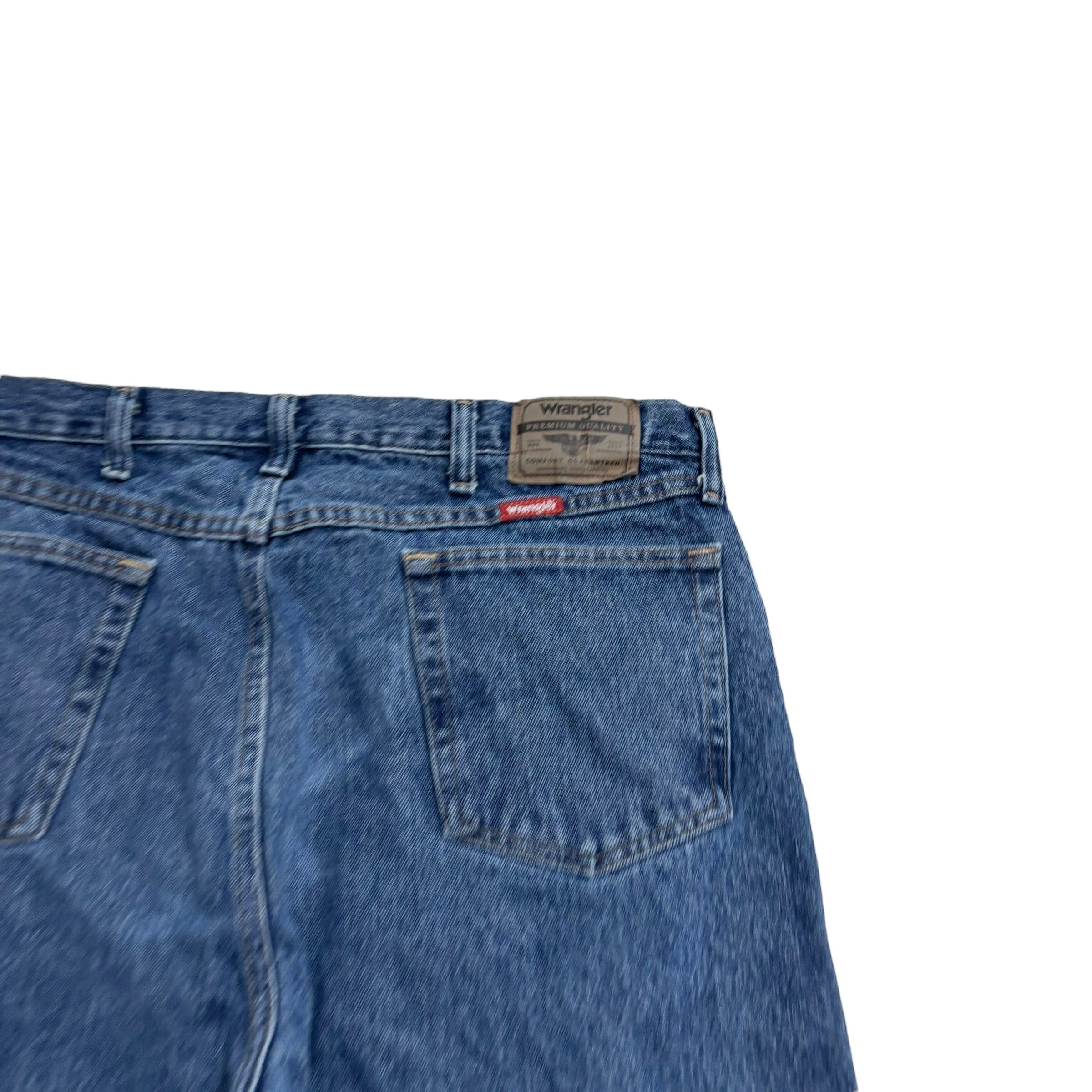 Wrangler Jeans W38 L34 Mens Mid Blue Relaxed Straight Fit Denim (E)