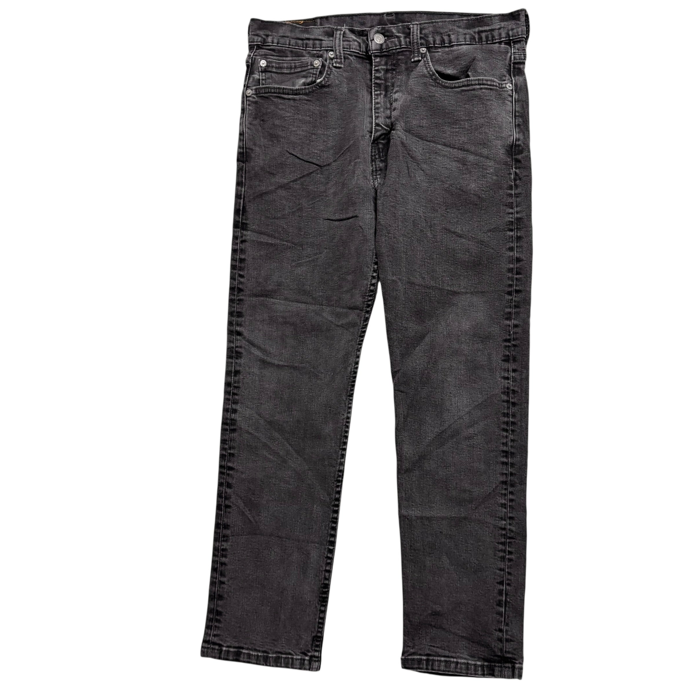 Levis 502 Jeans W32 L26 Mens Black Regular Tapered Fit Stretch Denim