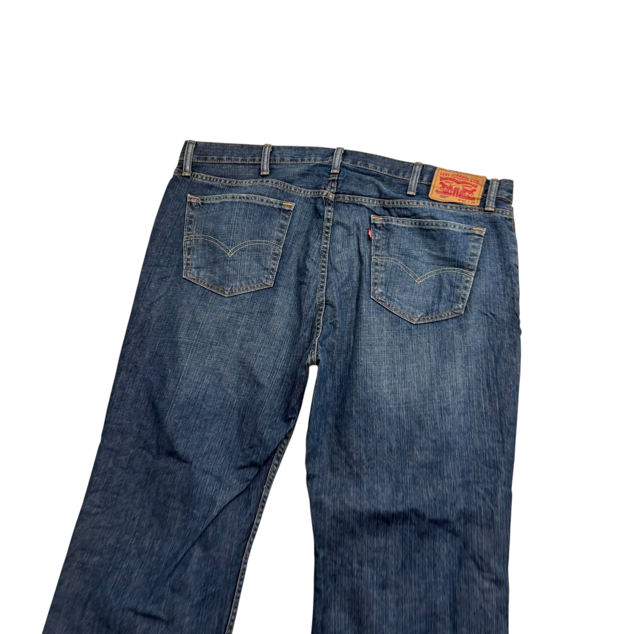 Levis 559 Jeans W42 L29 Mens Dark Blue Baggy Relaxed Straight Fit Denim (E)