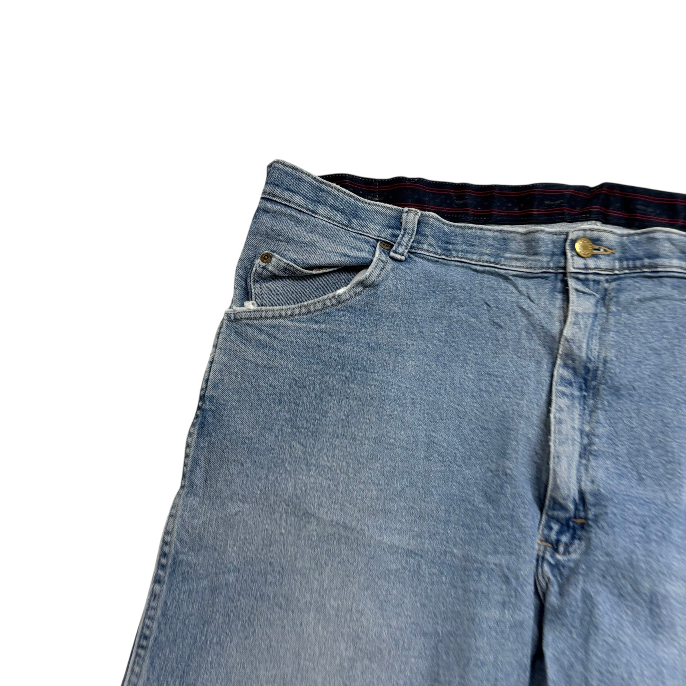 Wrangler Jeans W42 L30 Mens Light Blue Regular Straight Fit Stretch Denim