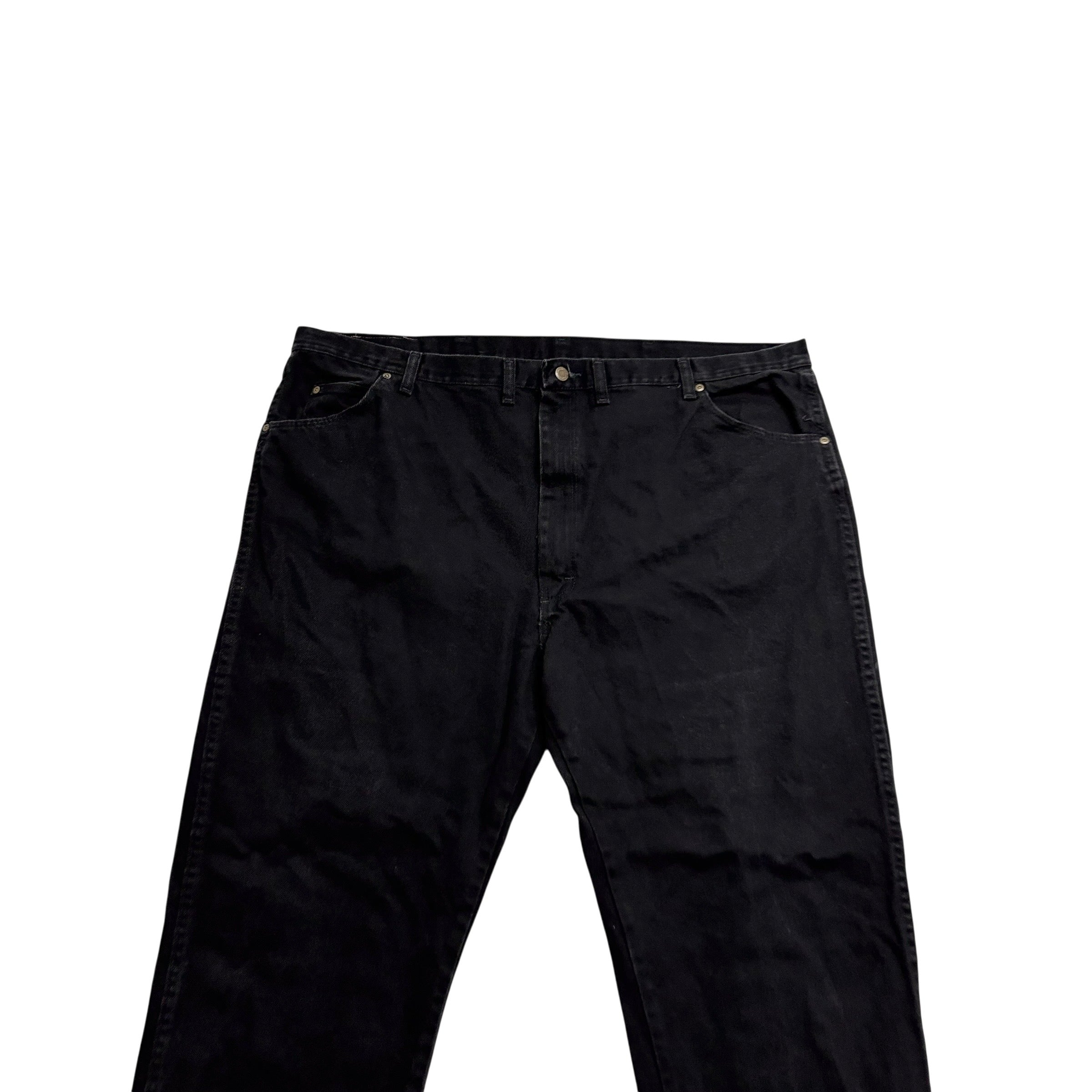 Wrangler Jeans W46 L30 Mens Black Relaxed Tapered Fit Vintage Denim (E)