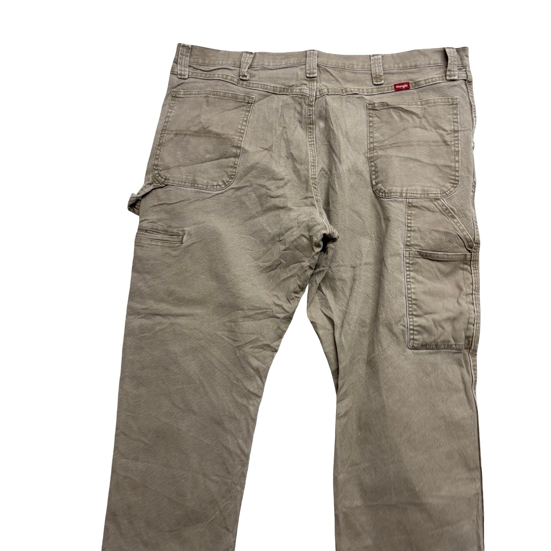 Wrangler Carpenter Trousers W42 L29 Mens Beige Baggy Relaxed Fit Stretch