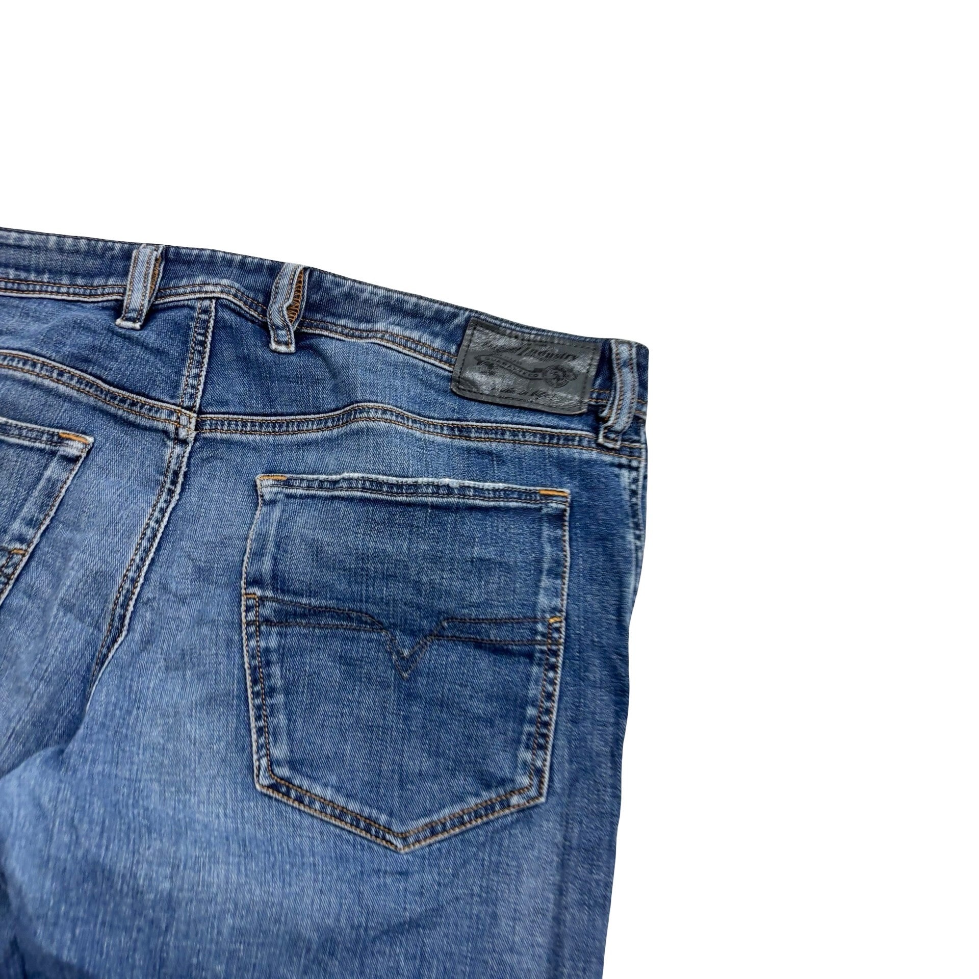 Diesel Waykee Jeans W36 L33 Mens Mid Blue Regular Straight Fit Stretch Denim