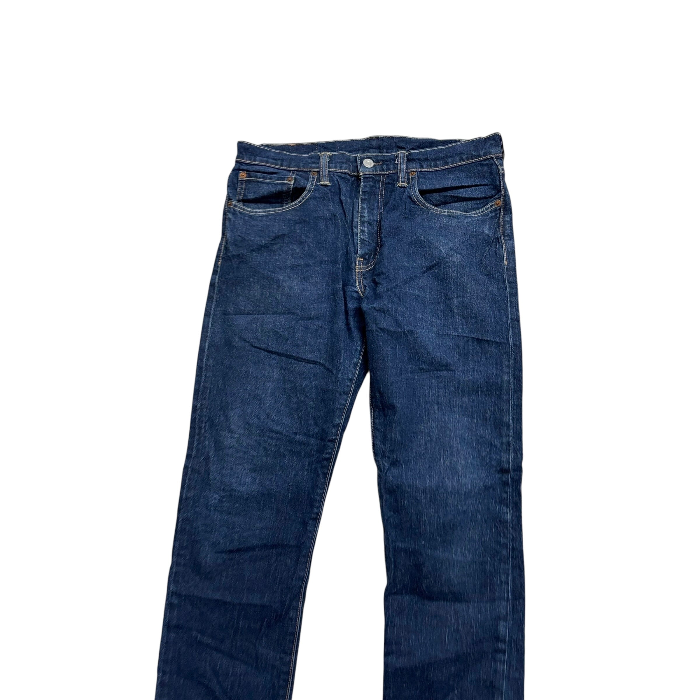 Levis 502 Jeans W32 L32 Mens Dark Blue Regular Tapered Fit Stretch Denim (E)