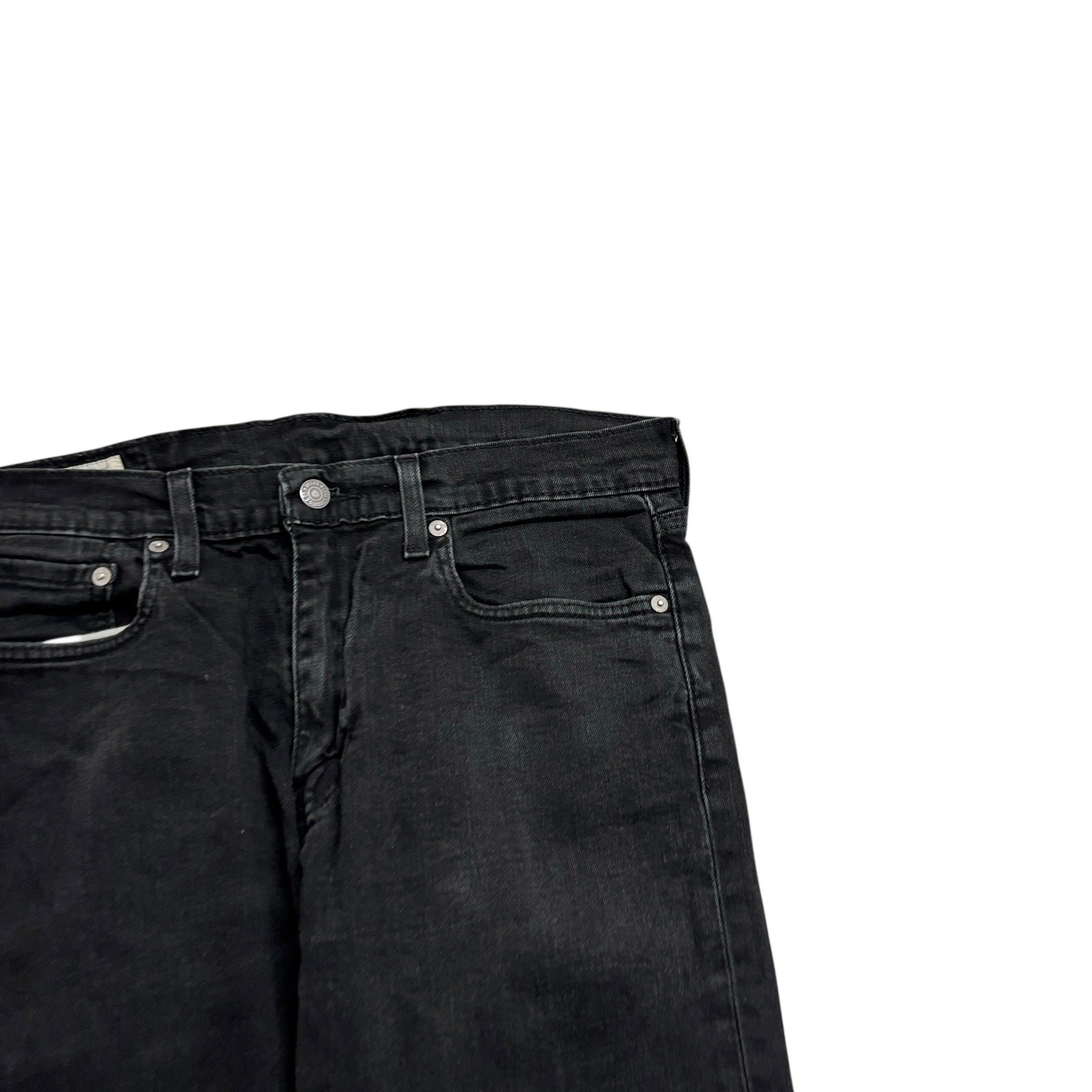 Levis 502 Jeans W32 L33 Mens Black Regular Tapered Fit Stretch Premium Denim