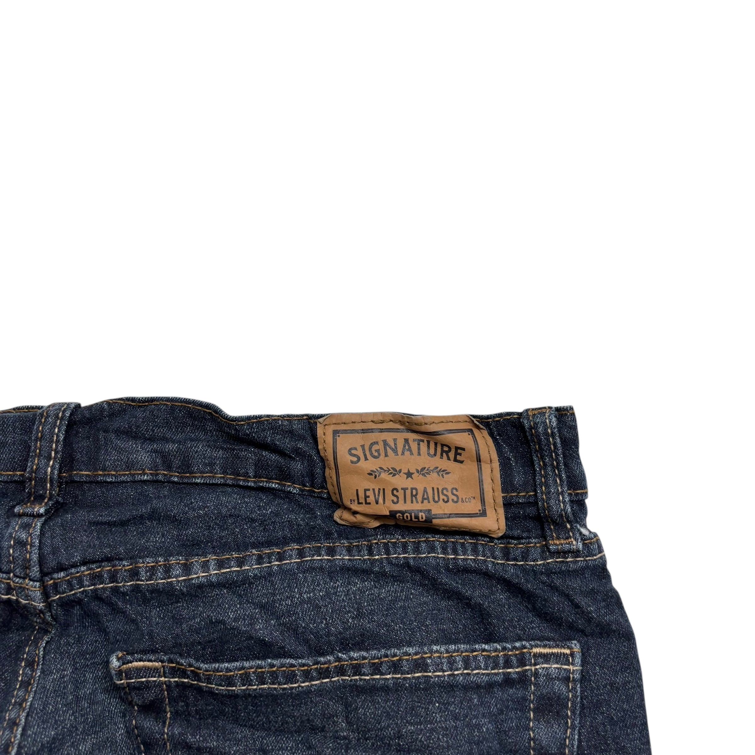 Levis Signature Jeans W36 L34 Mens Dark Blue Regular Straight Fit Stretch (E)