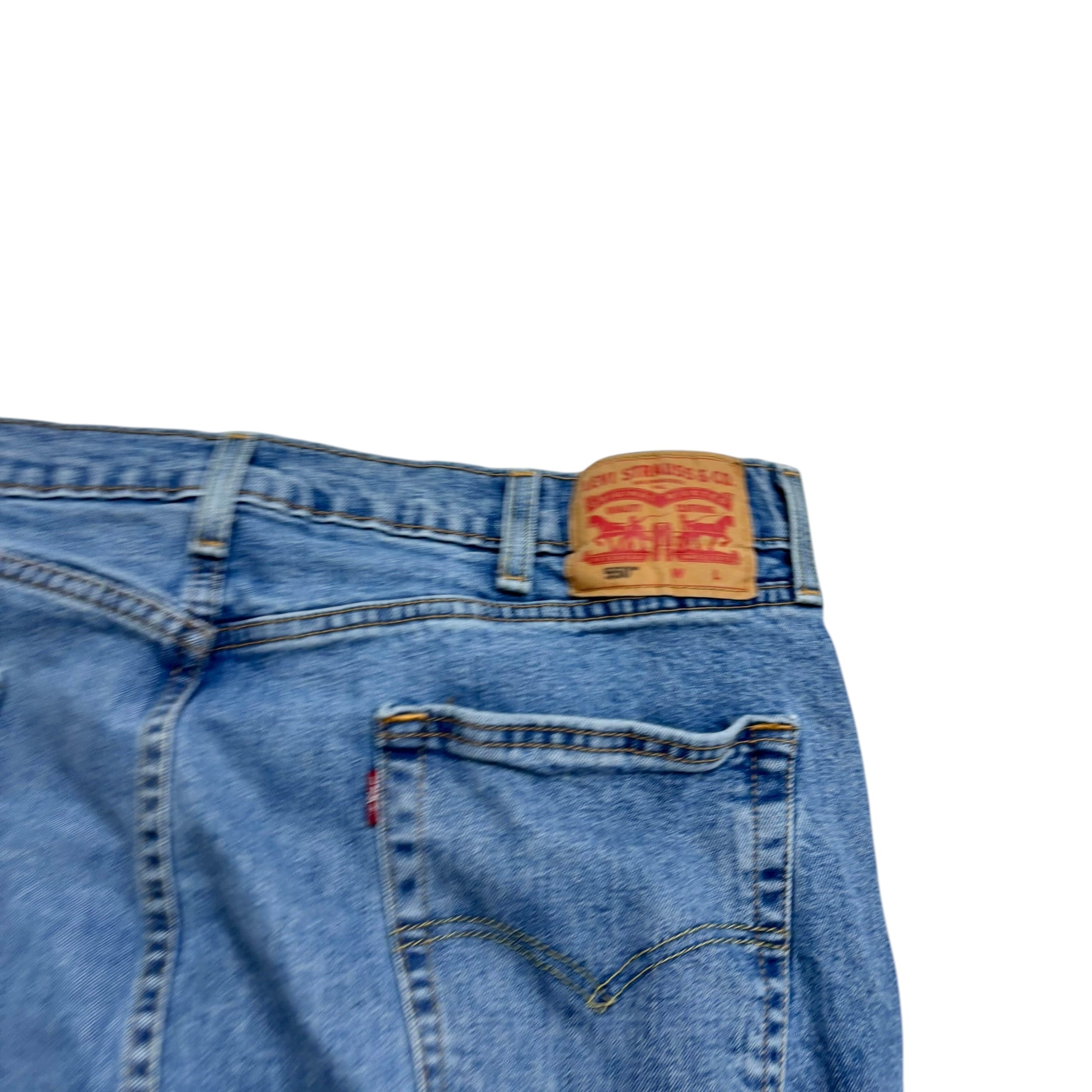 Levis 550 Jeans W38 L38 Mens Light Blue Relaxed Straight Fit Stretch Denim (E)