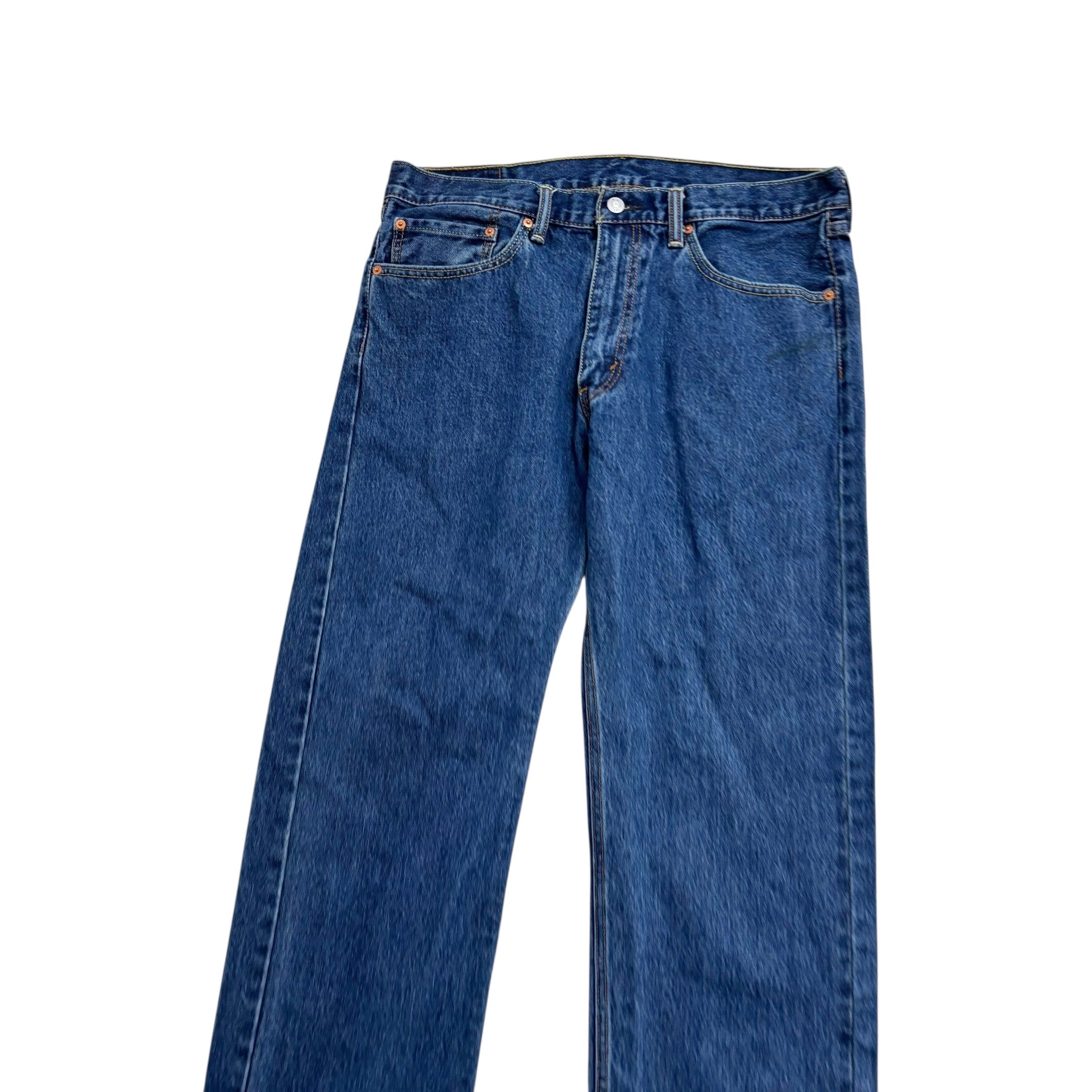Levis 505 Jeans W36 L32 Mens Mid Blue Regular Straight Fit Denim