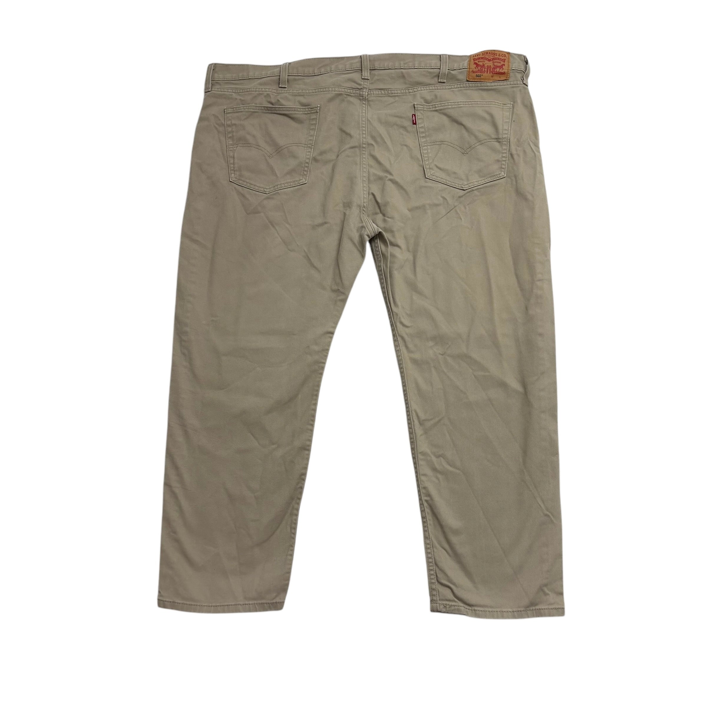 Levis 502 Jeans W48 L28 Mens Beige Stone Regular Taper Fit Stretch Denim (E)
