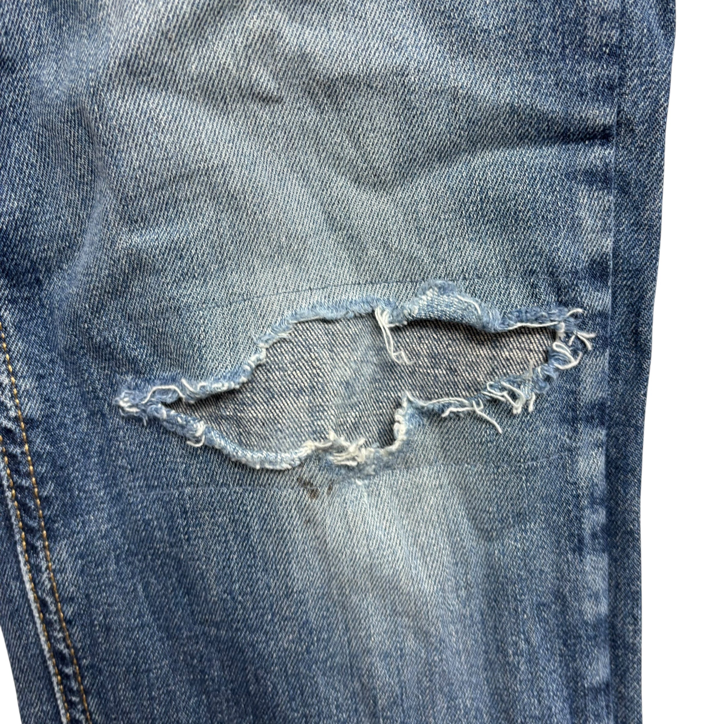 Levis 541 Jeans W30 L32 Mens Mid Blue Athletic Taper Distressed Stretch