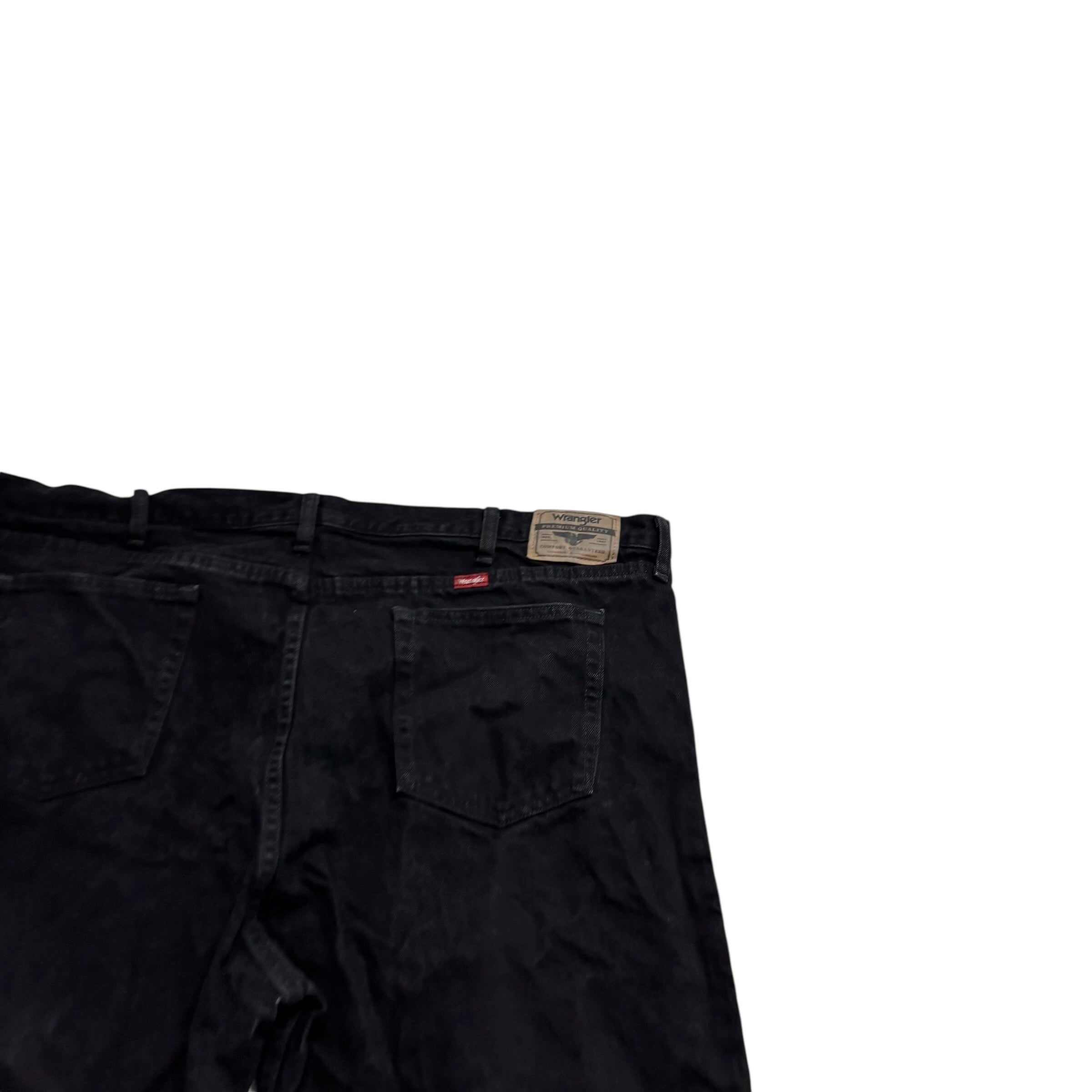 Wrangler Jeans W46 L30 Mens Black Relaxed Straight Fit Denim (F)