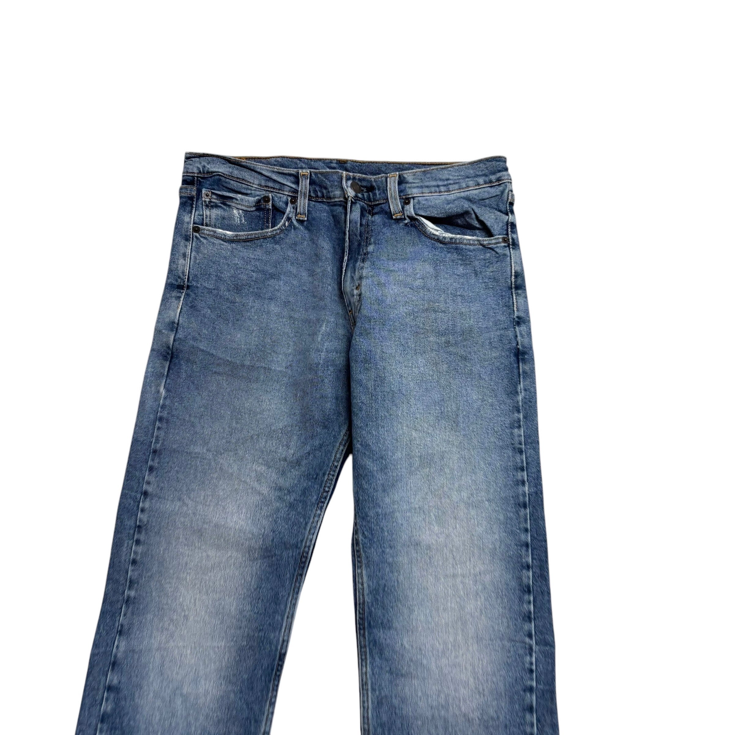 Levis 505 Jeans W33 L30 Mens Mid Blue Regular Straight Fit Stretch Denim