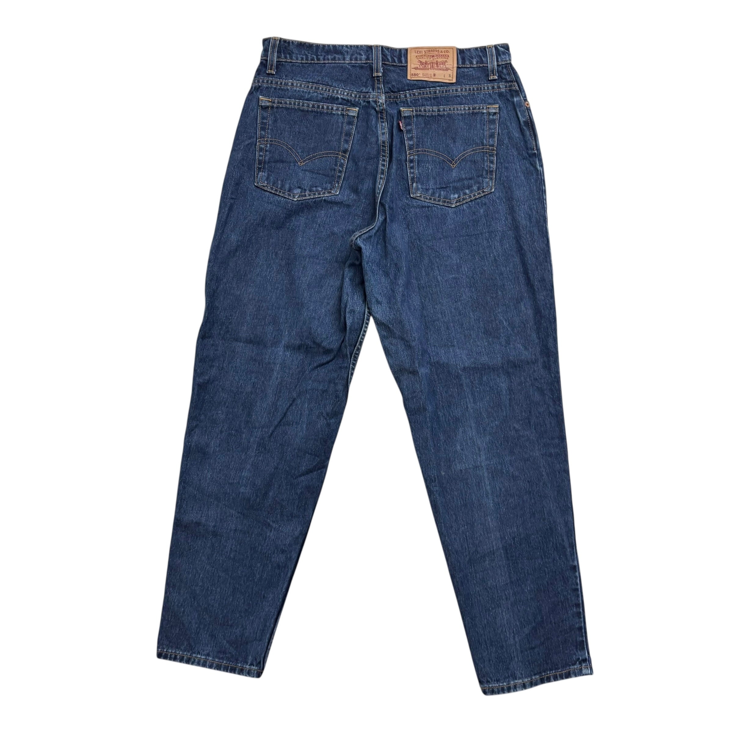 Levis 550 Jeans W32 L29 Womens Dark Blue Relaxed Tapered Vintage USA Made (E)
