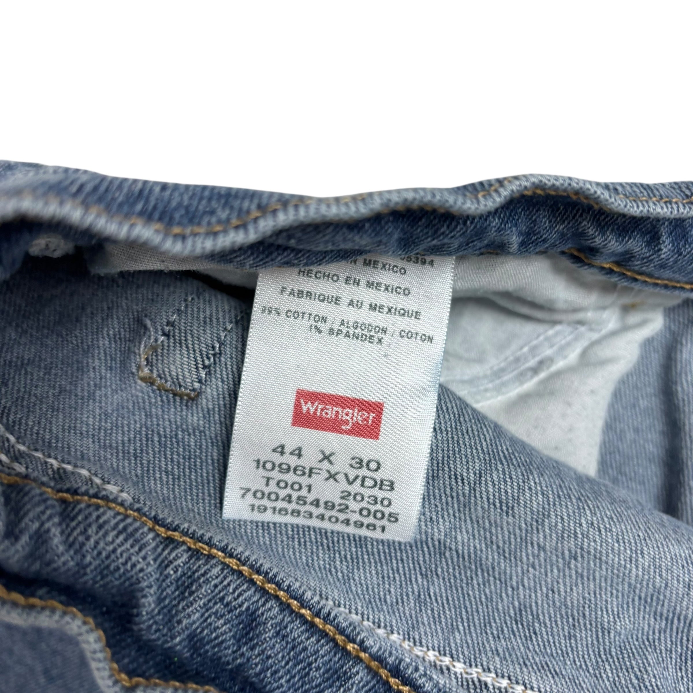 Wrangler Jeans W42 L30 Mens Mid Blue Regular Straight Fit Stretch Denim