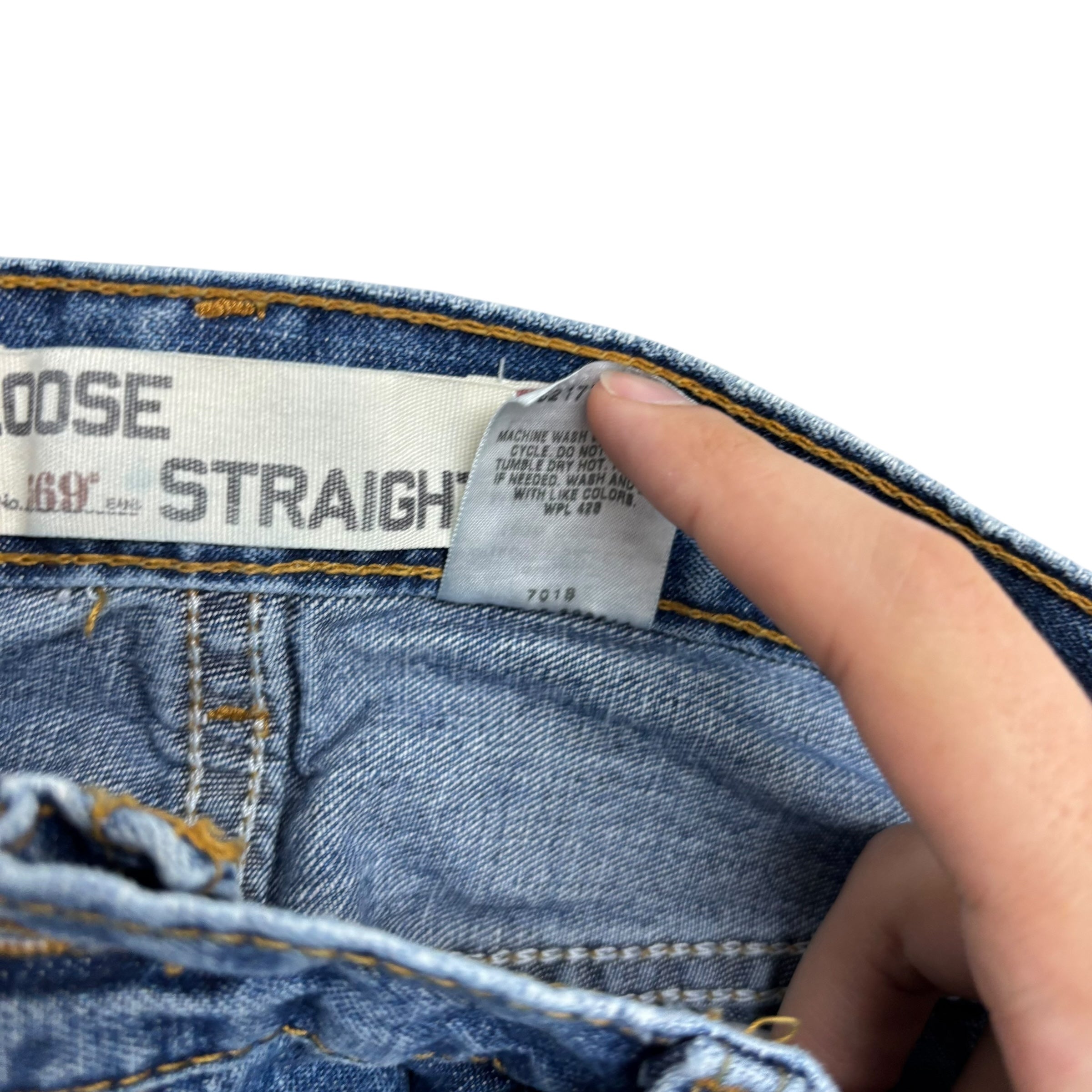 Levis 569 Jeans W36 L30 Mens Mid Blue Baggy Relaxed Fit Vintage Denim (E)