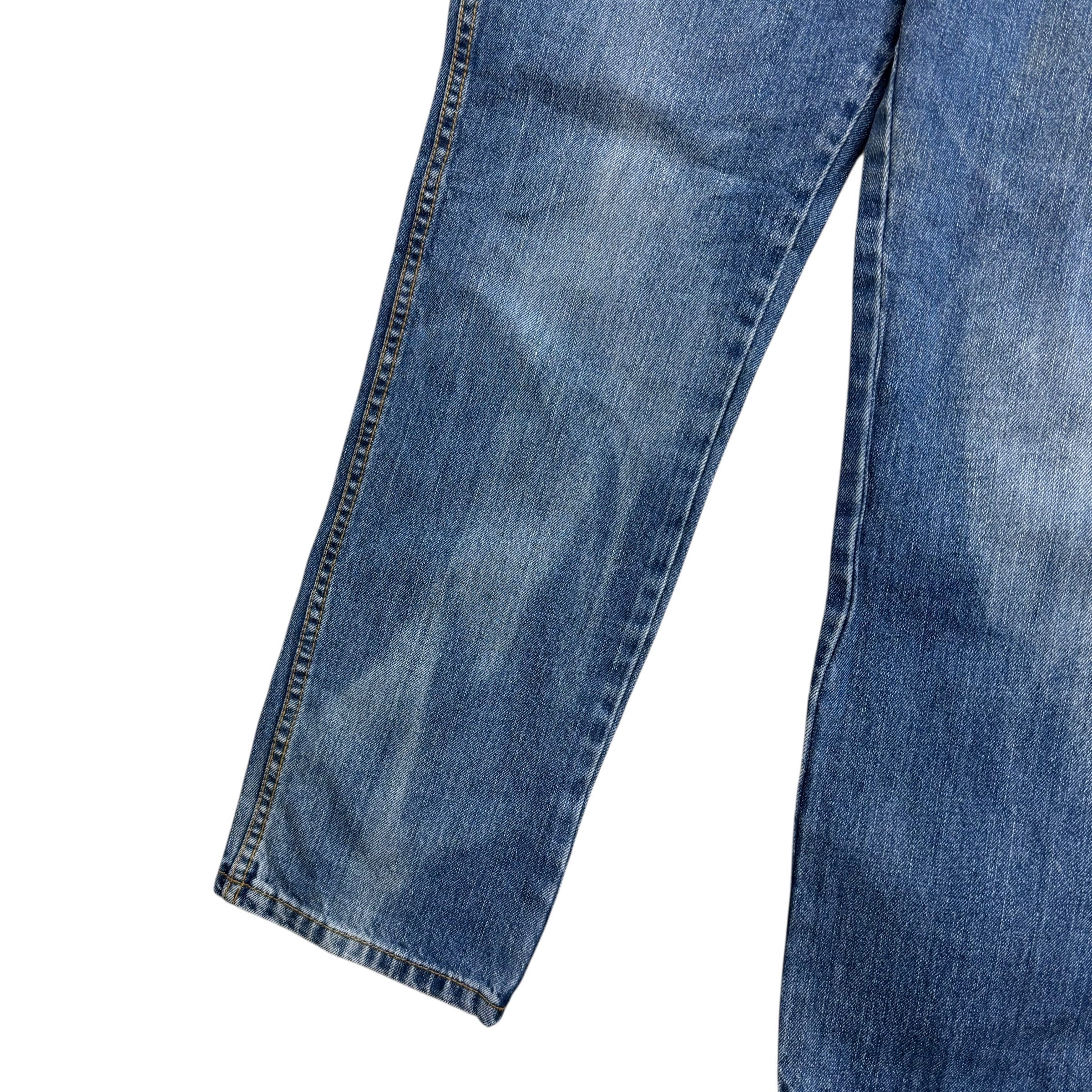 Wrangler Texas Jeans W33 L30 Mens Mid Blue Regular Straight Fit Denim (F)