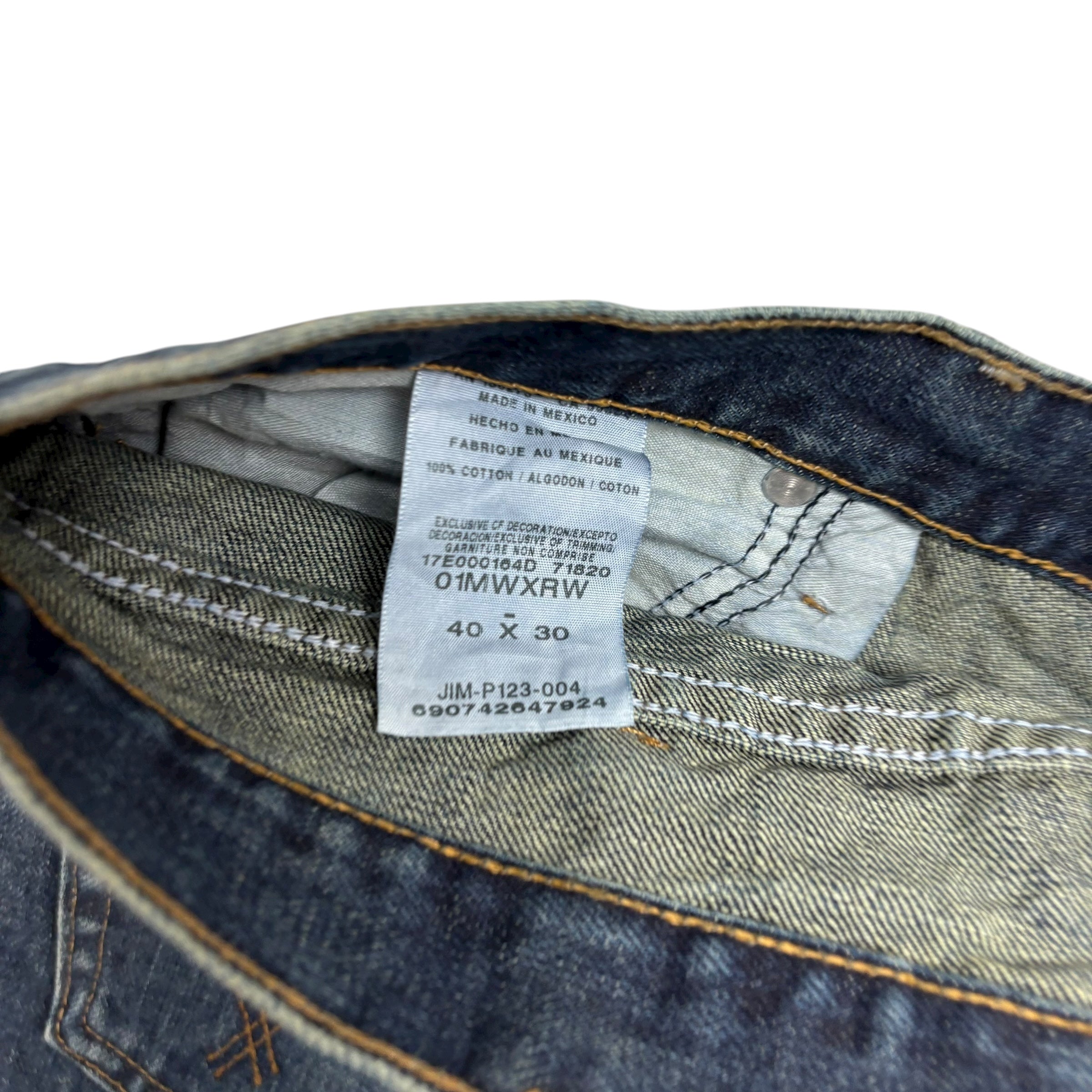 Wrangler Jeans W40 L27 Mens Dark Blue Relaxed Straight Fit Denim (E)