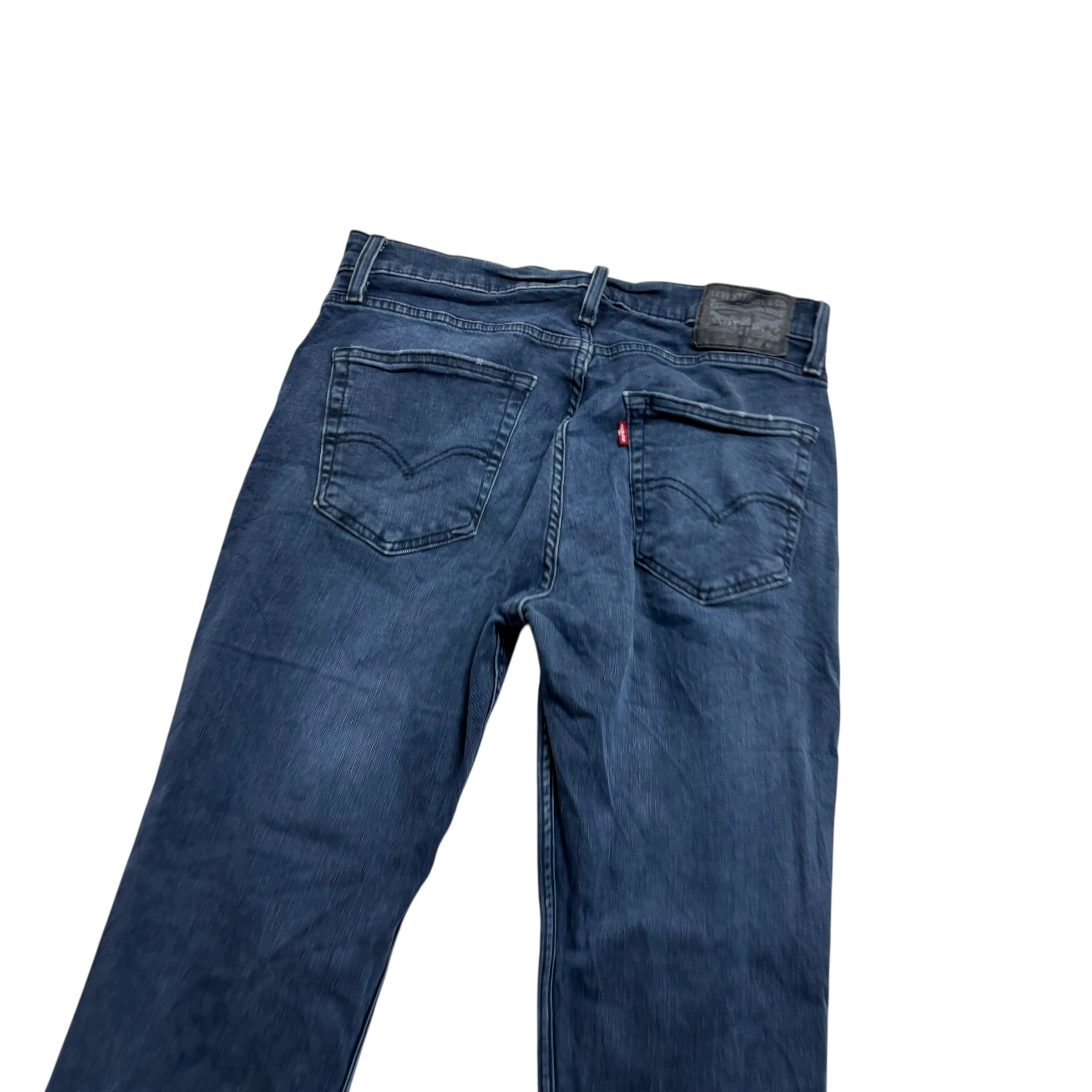 Levis 514 Jeans W31 L30 Mens Navy Blue Slim Straight Fit Stretch Denim (E)