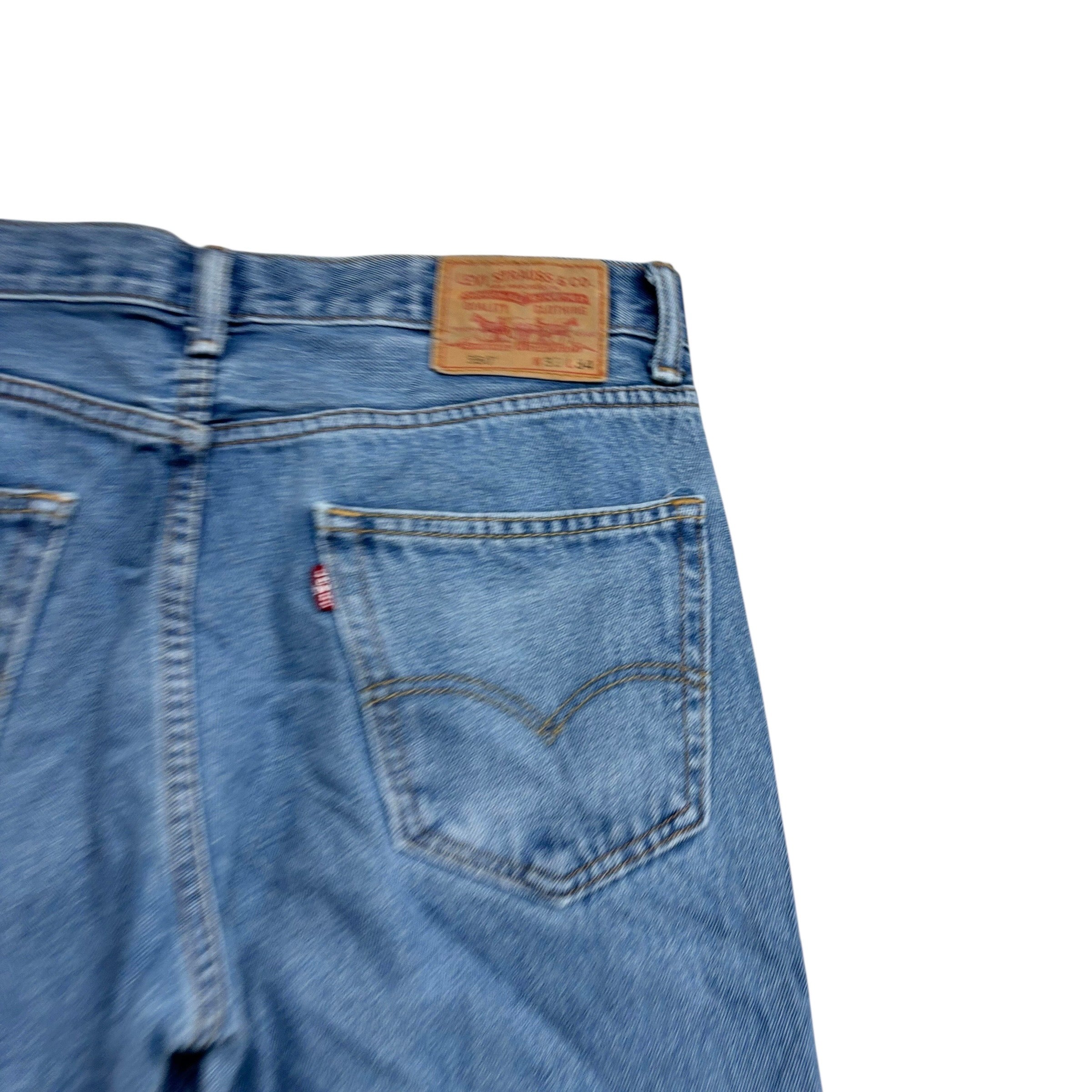 Levis 550 Jeans W33 L34 Mens Mid Blue Baggy Relaxed Straight Vintage Denim (E)