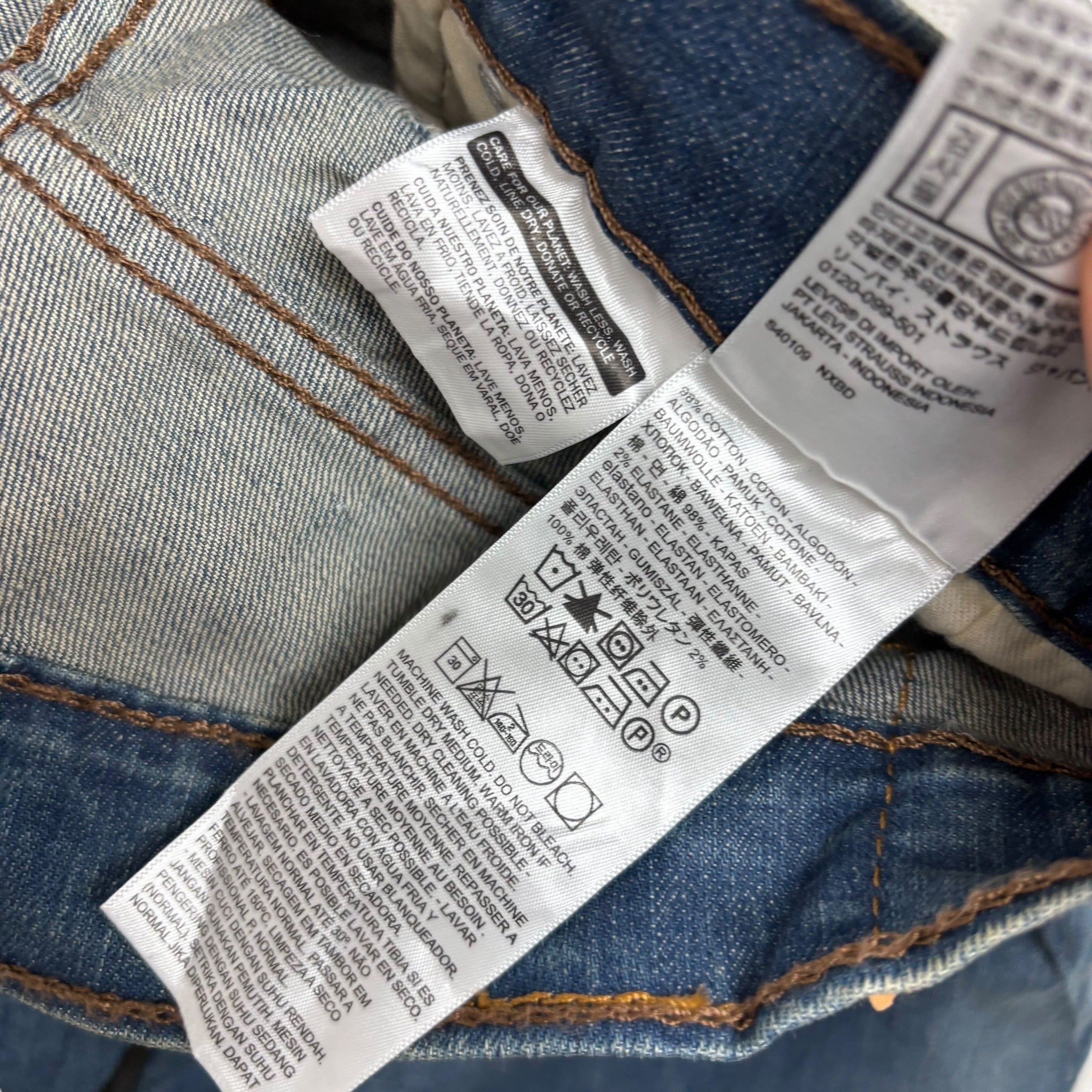 Levis 511 Jeans W29 L30 Mens Dark Blue Slim Fit Stretch Denim (E)