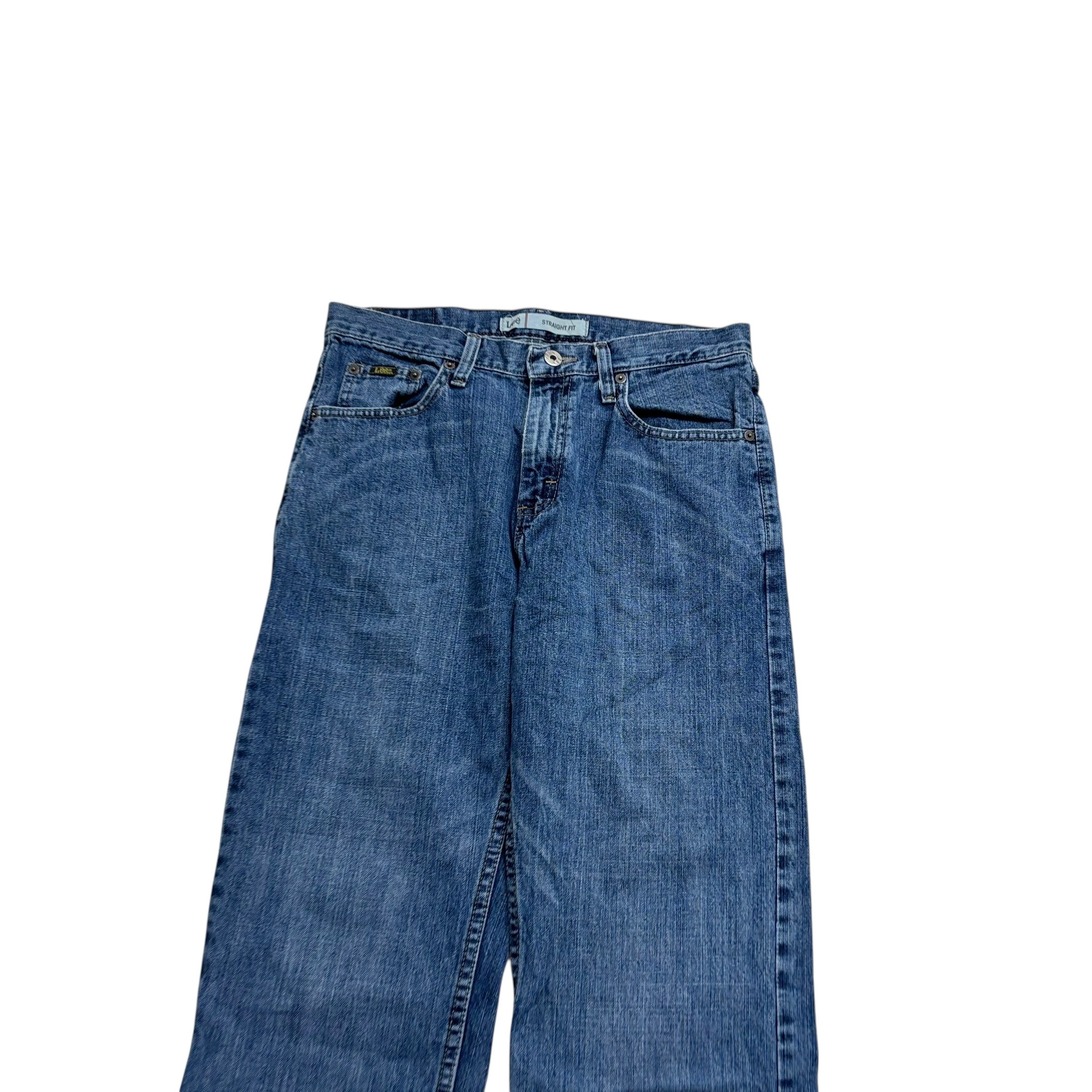 Lee Jeans W30 L27 Mens Mid Blue Regular Straight Fit Vintage Denim (E)