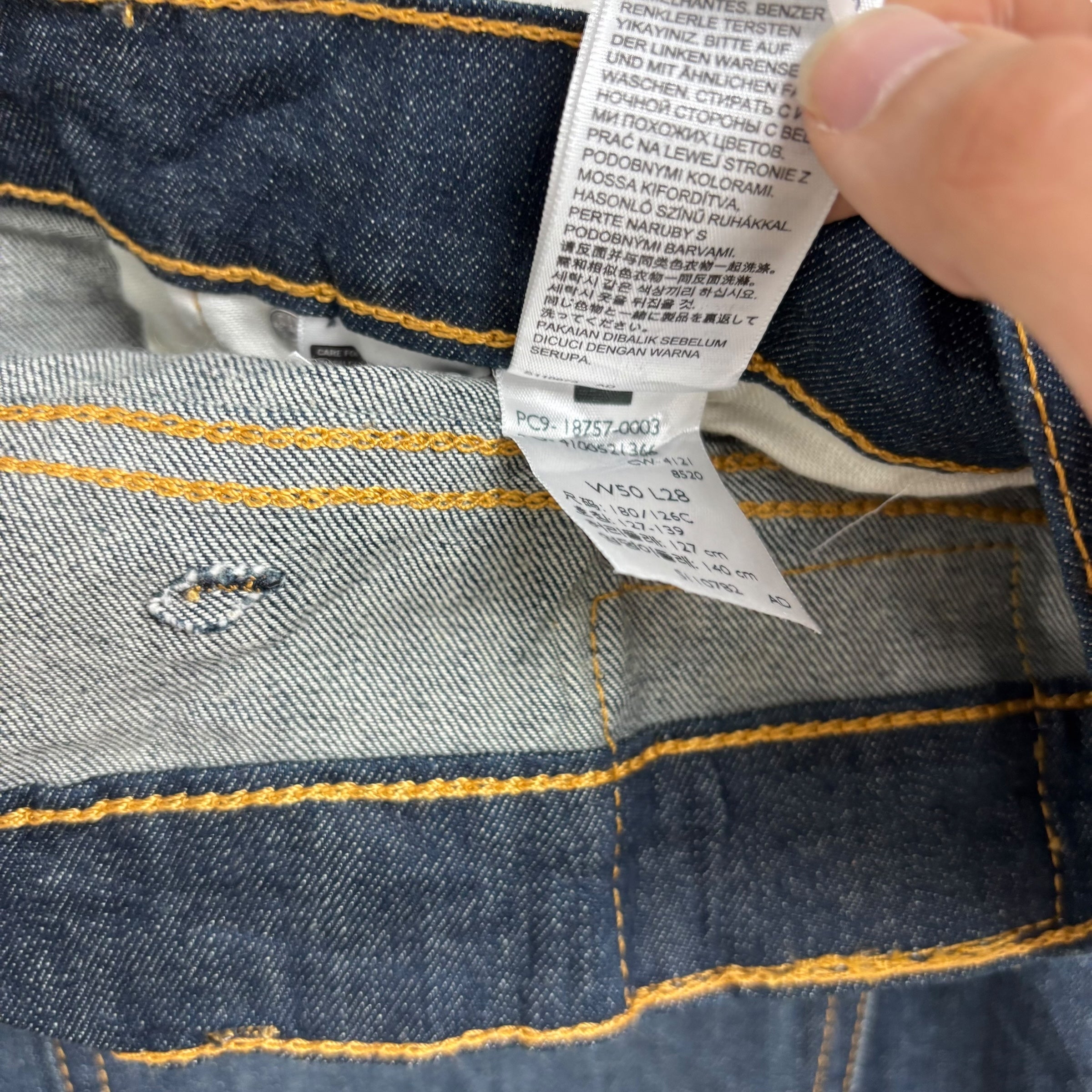 Levis 541 Jeans W50 L28 Mens Dark Blue Athletic Tapered Fit Stretch Denim (E)