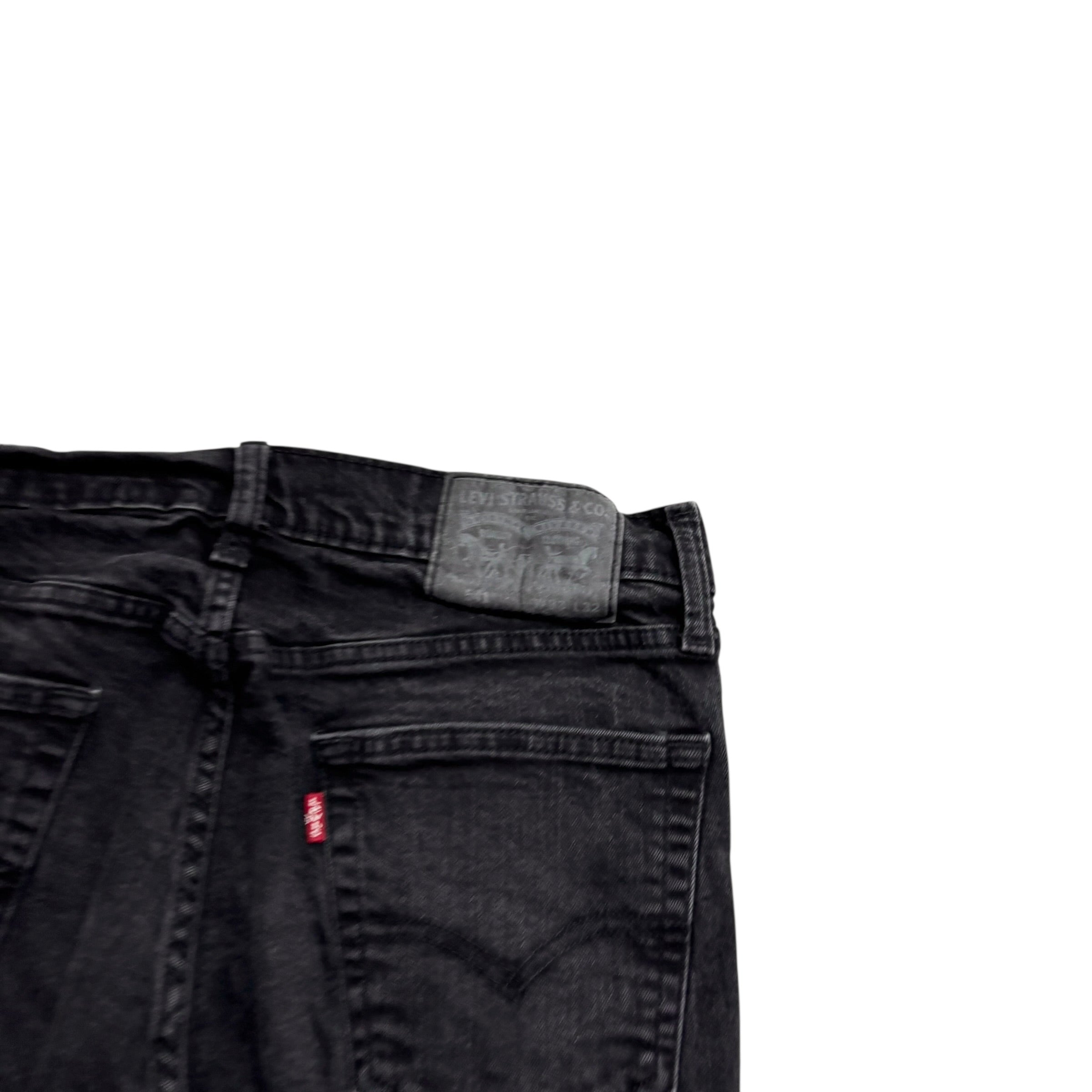 Levis 541 Jeans W32 L30 Mens Black Athletic Tapered Fit Stretch Denim (E)