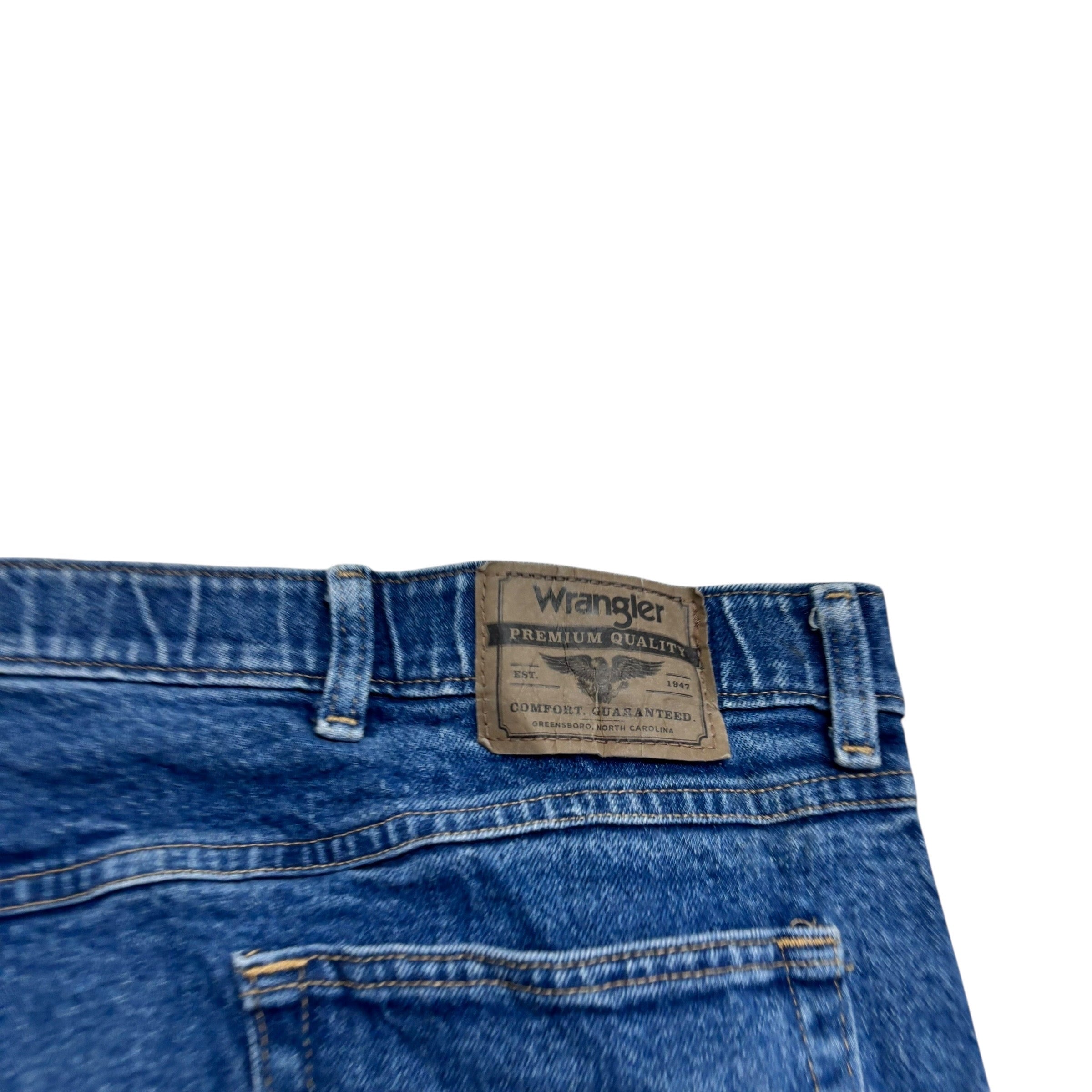 Wrangler Jeans W44 L29 Mens Mid Blue Regular Straight Fit Stretch Denim (E)