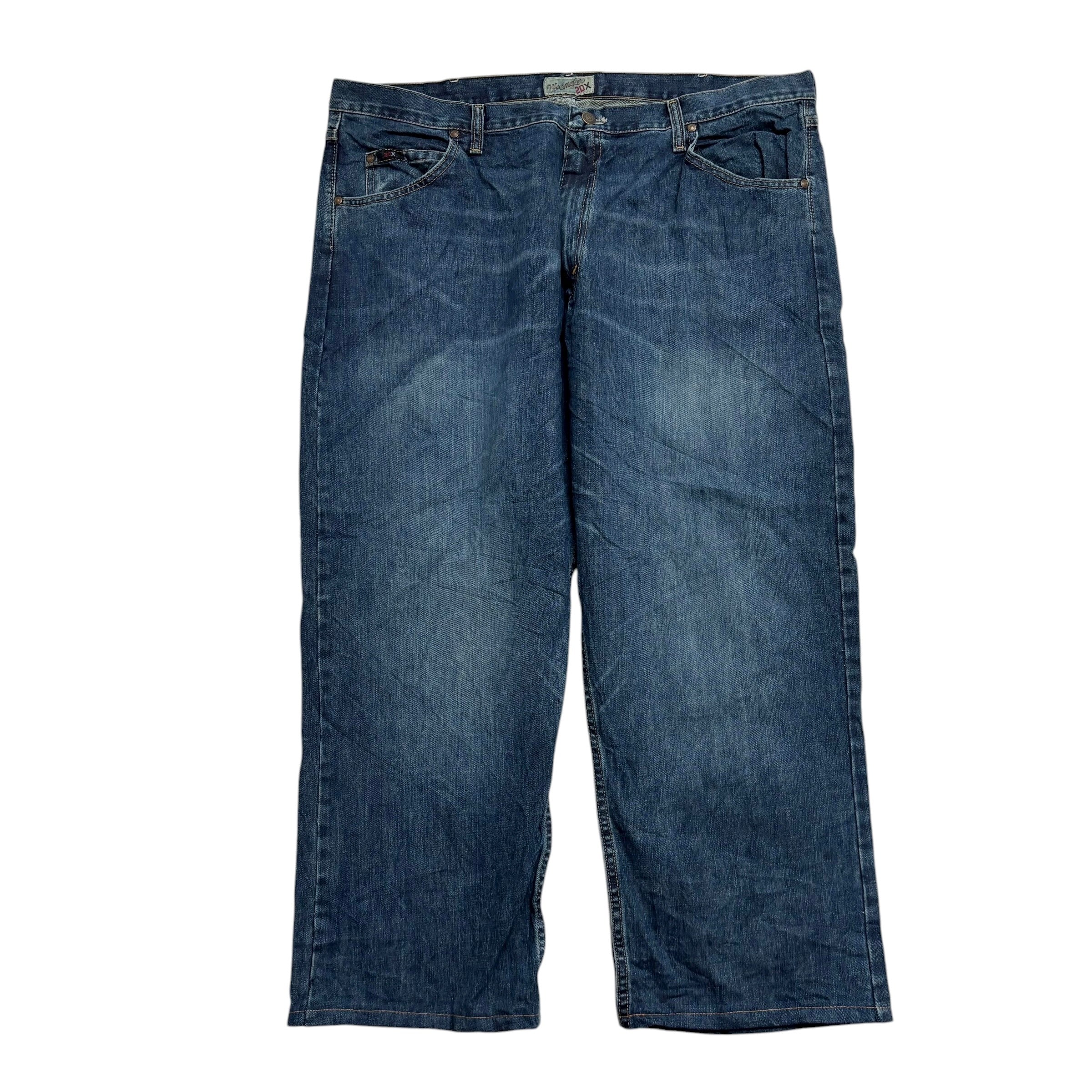 Wrangler Jeans W40 L27 Mens Dark Blue Relaxed Straight Fit Denim (E)