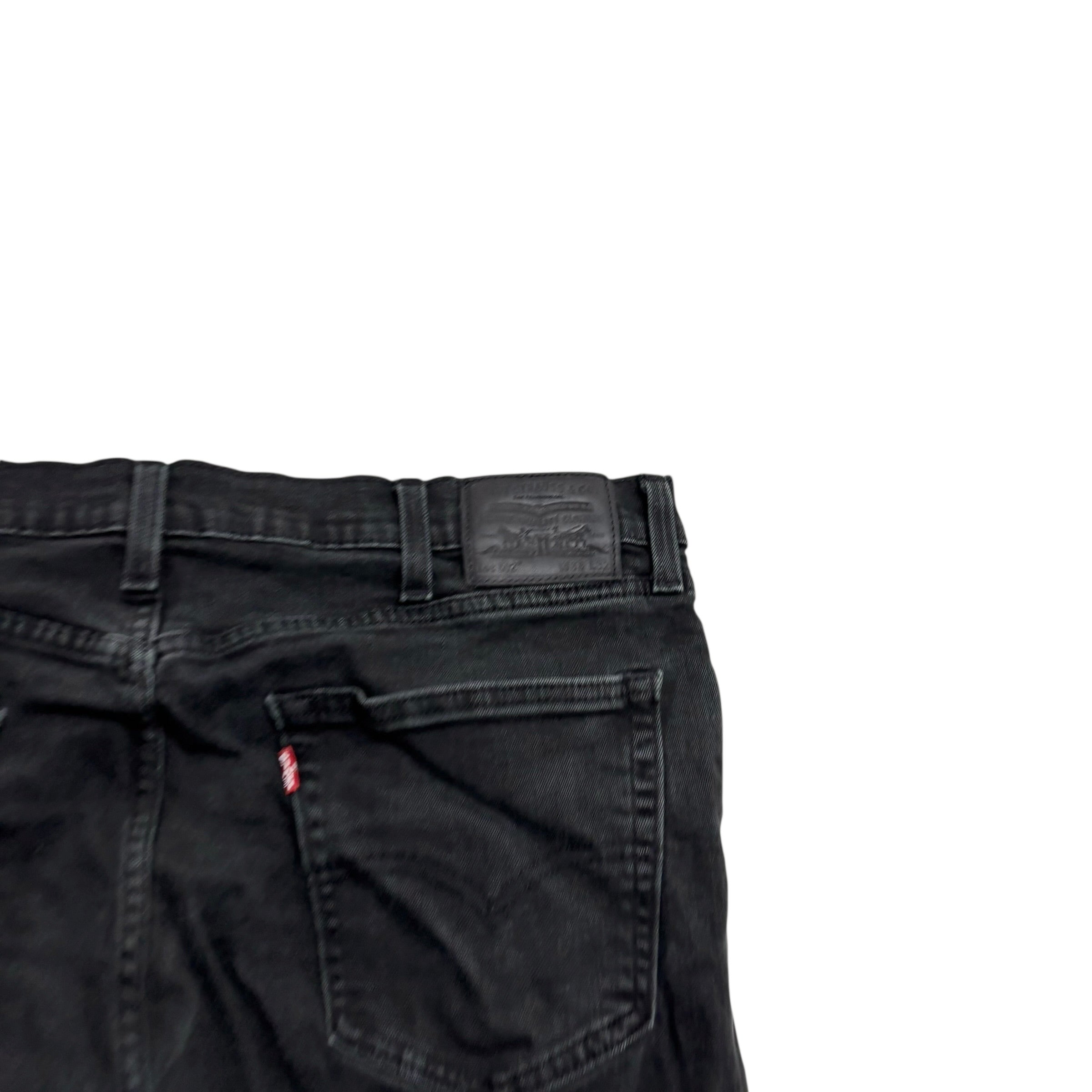 Levis 502 Jeans W38 L31 Mens Black Regular Tapered Fit Stretch Denim (F)