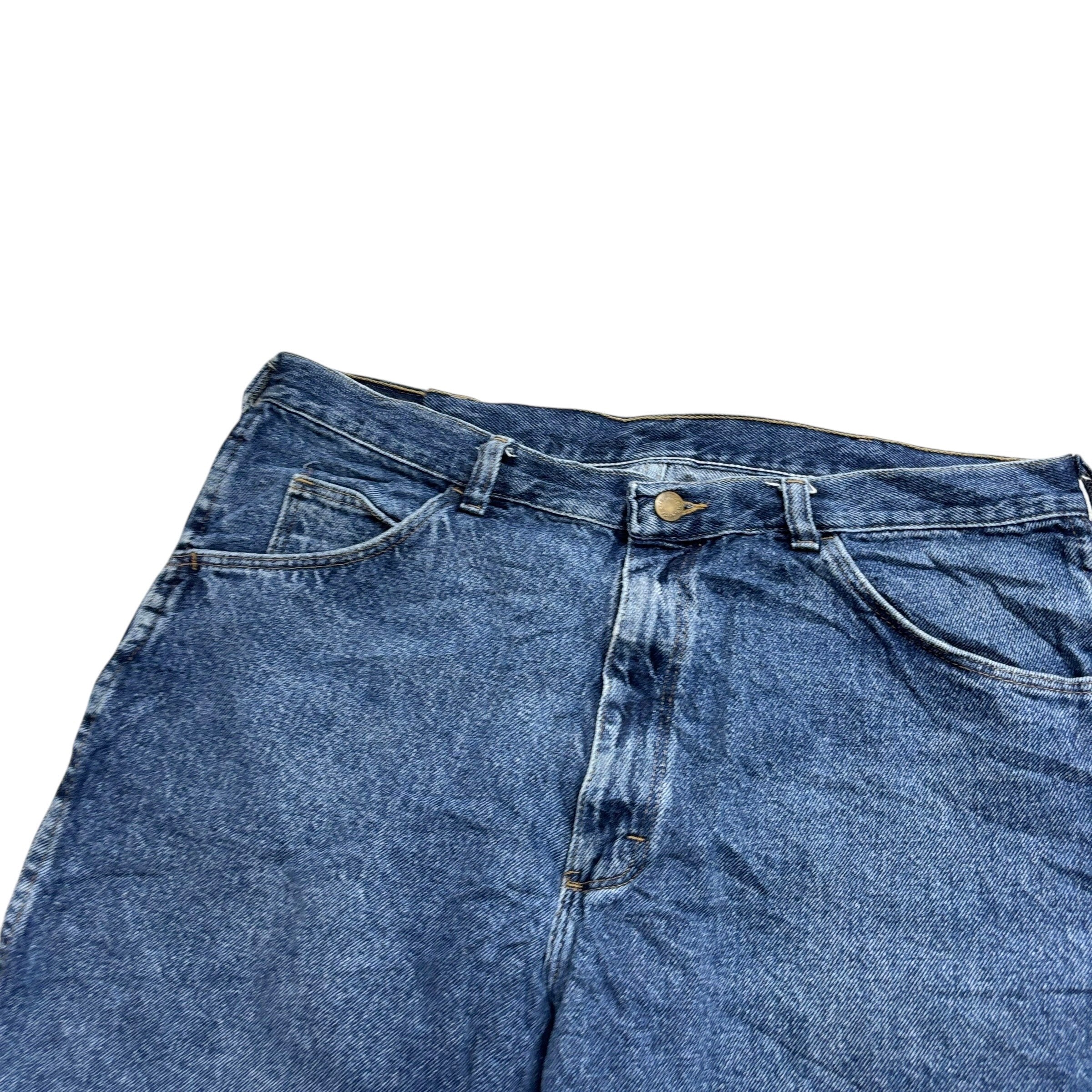 Vintage Wrangler Baggy Jorts W36 Mens Denim Shorts Mid Blue Relaxed Fit (E)
